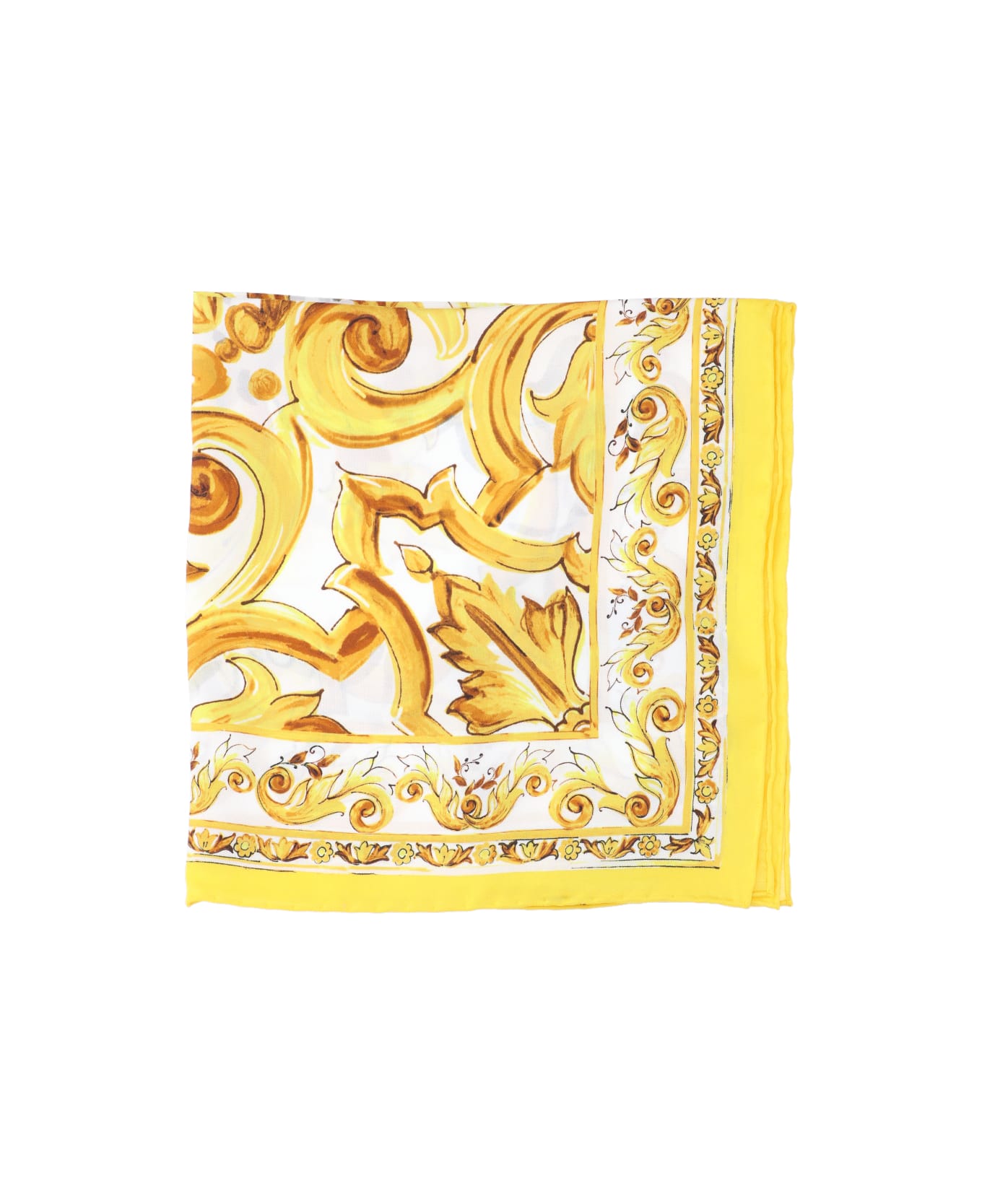 Dolce & Gabbana 'maiolica' Printed Scarf - Yellow