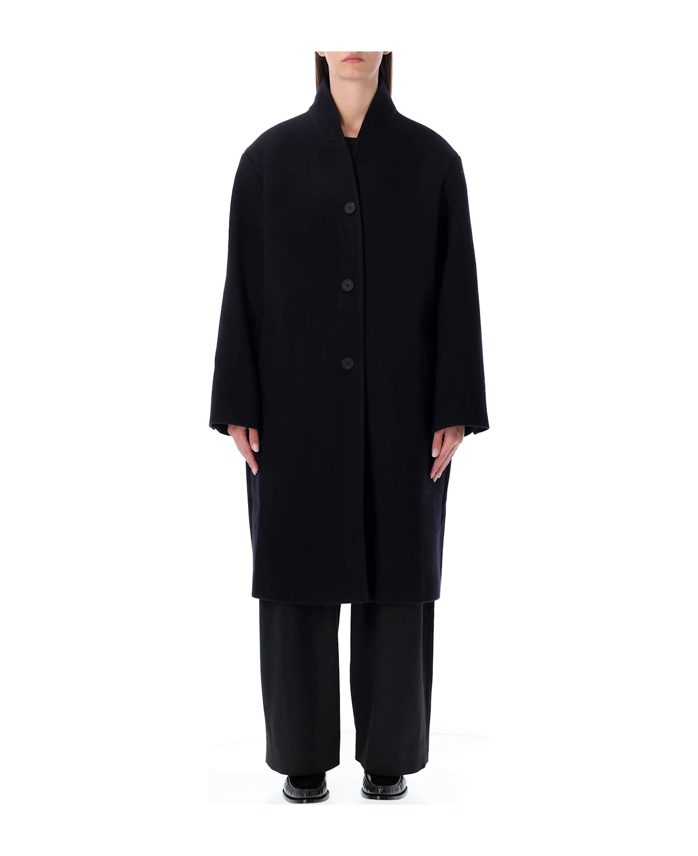 Studio Nicholson Morro Double Wool And Cashmere Coat - DARK NAVY