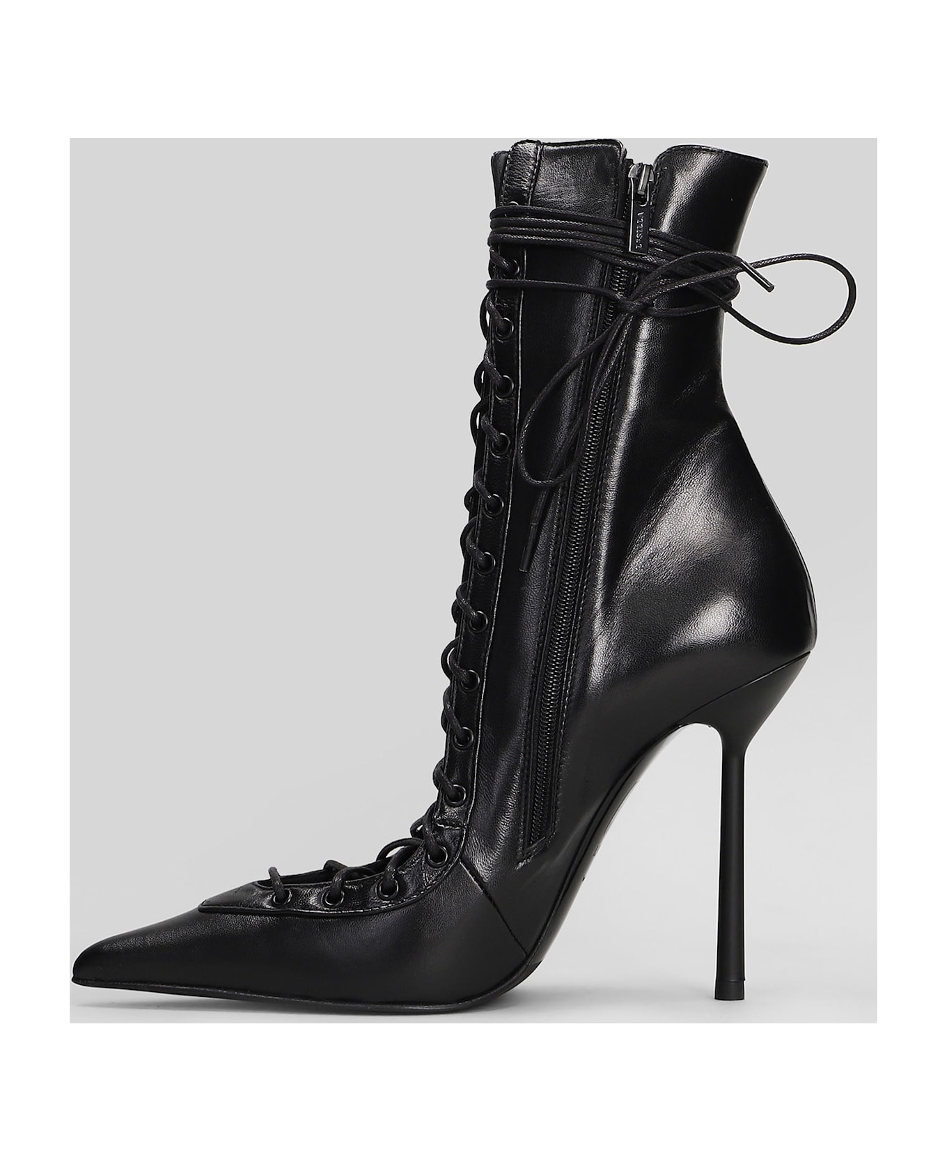 Le Silla Colette High Heels Ankle Boots In Black Leather - black