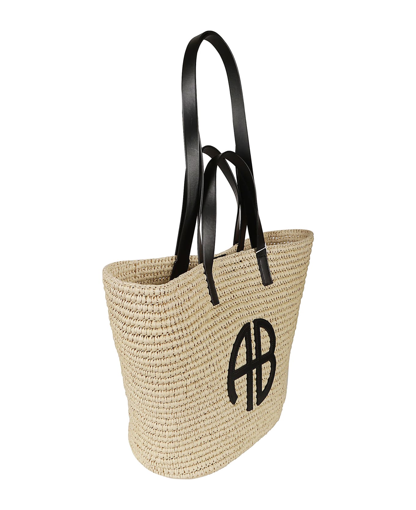 Anine Bing Logo Embossed Woven Shopper Bag - Multi