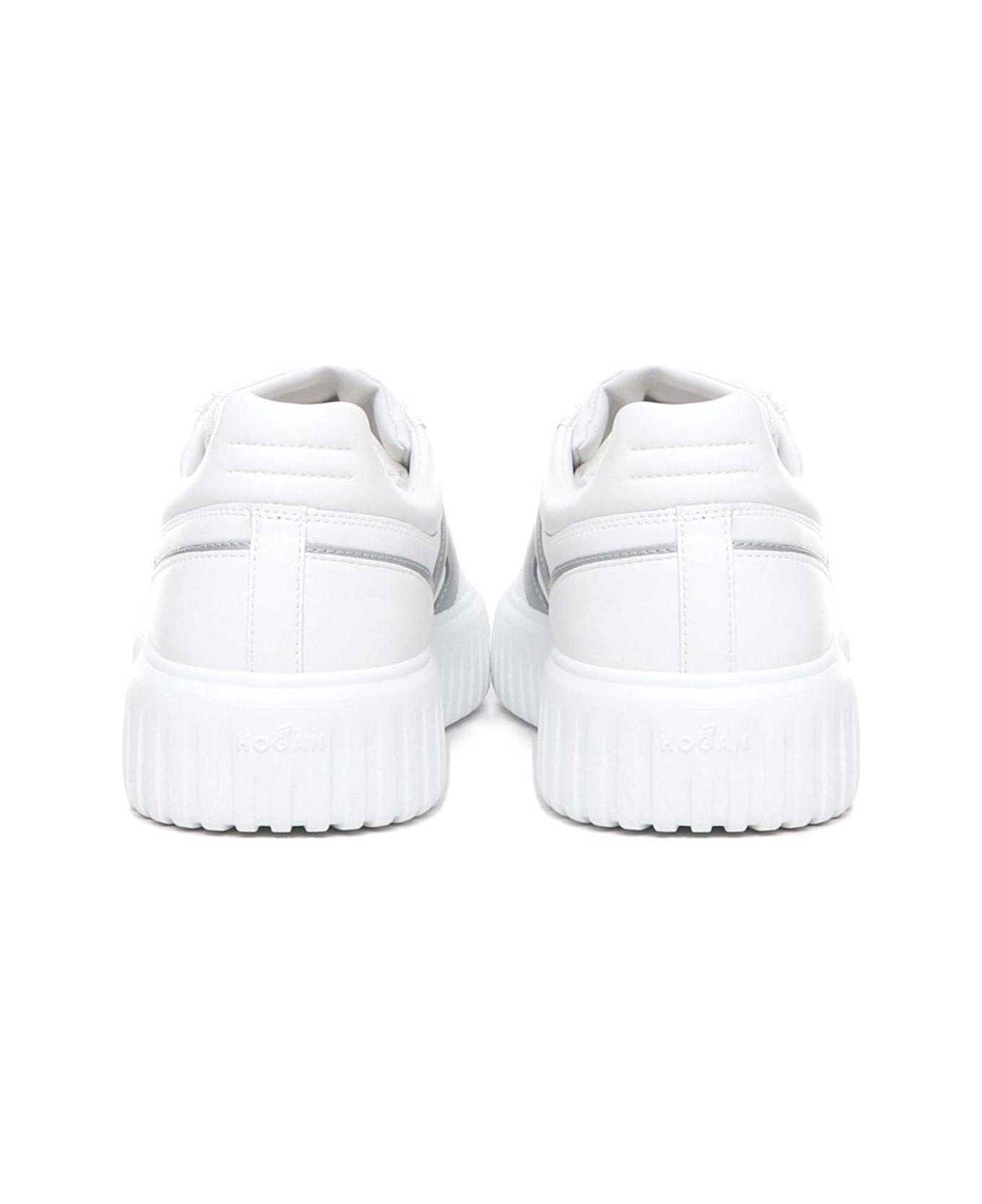 Hogan H-stripes Round Toe Sneakers - White