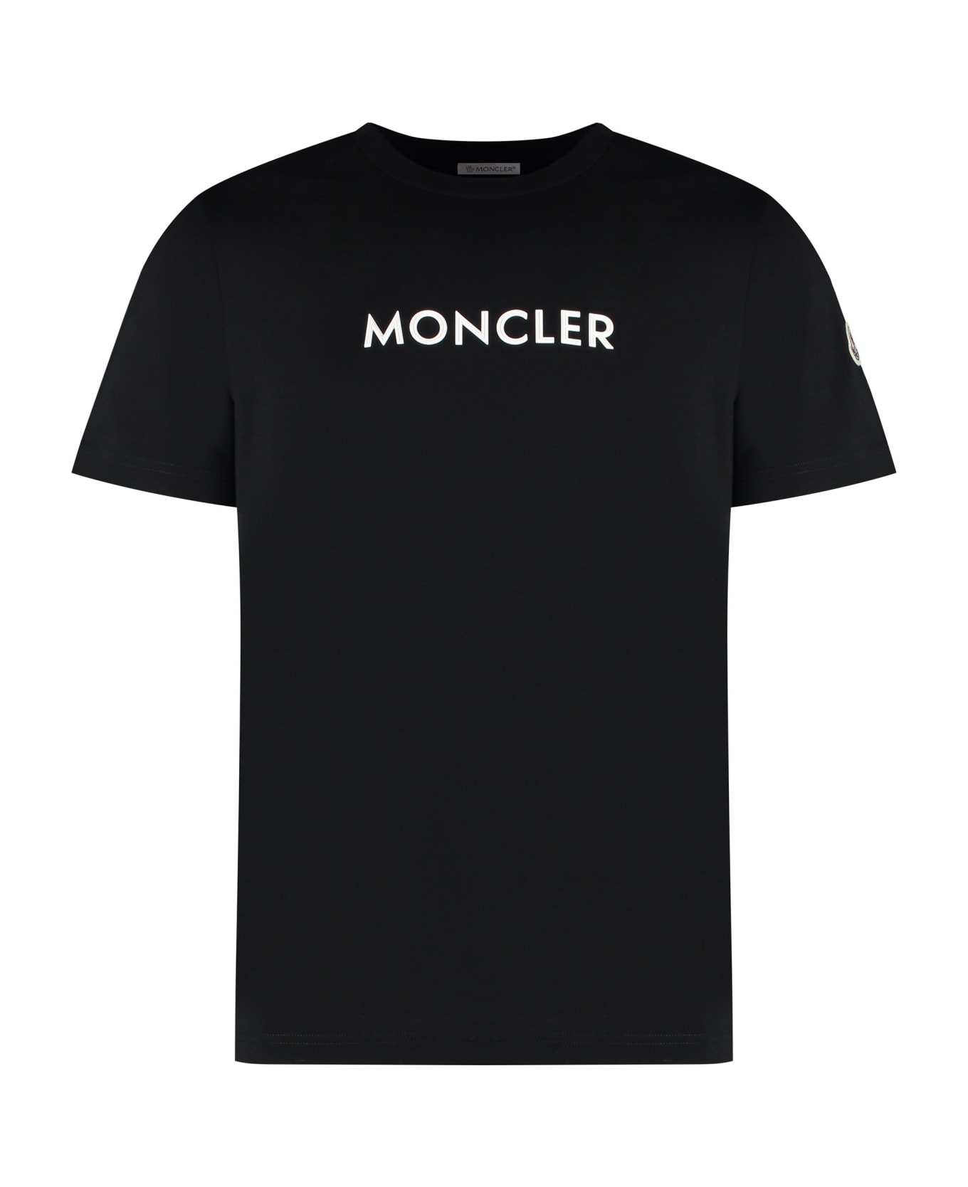 Moncler Logo Cotton T-shirt - Black シャツ