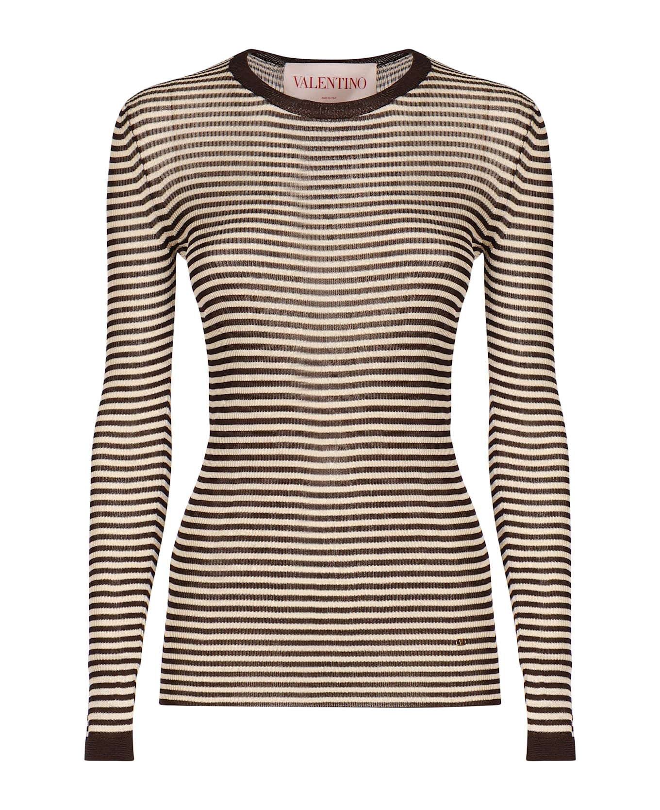 Valentino Garavani Striped Jersey - Brown