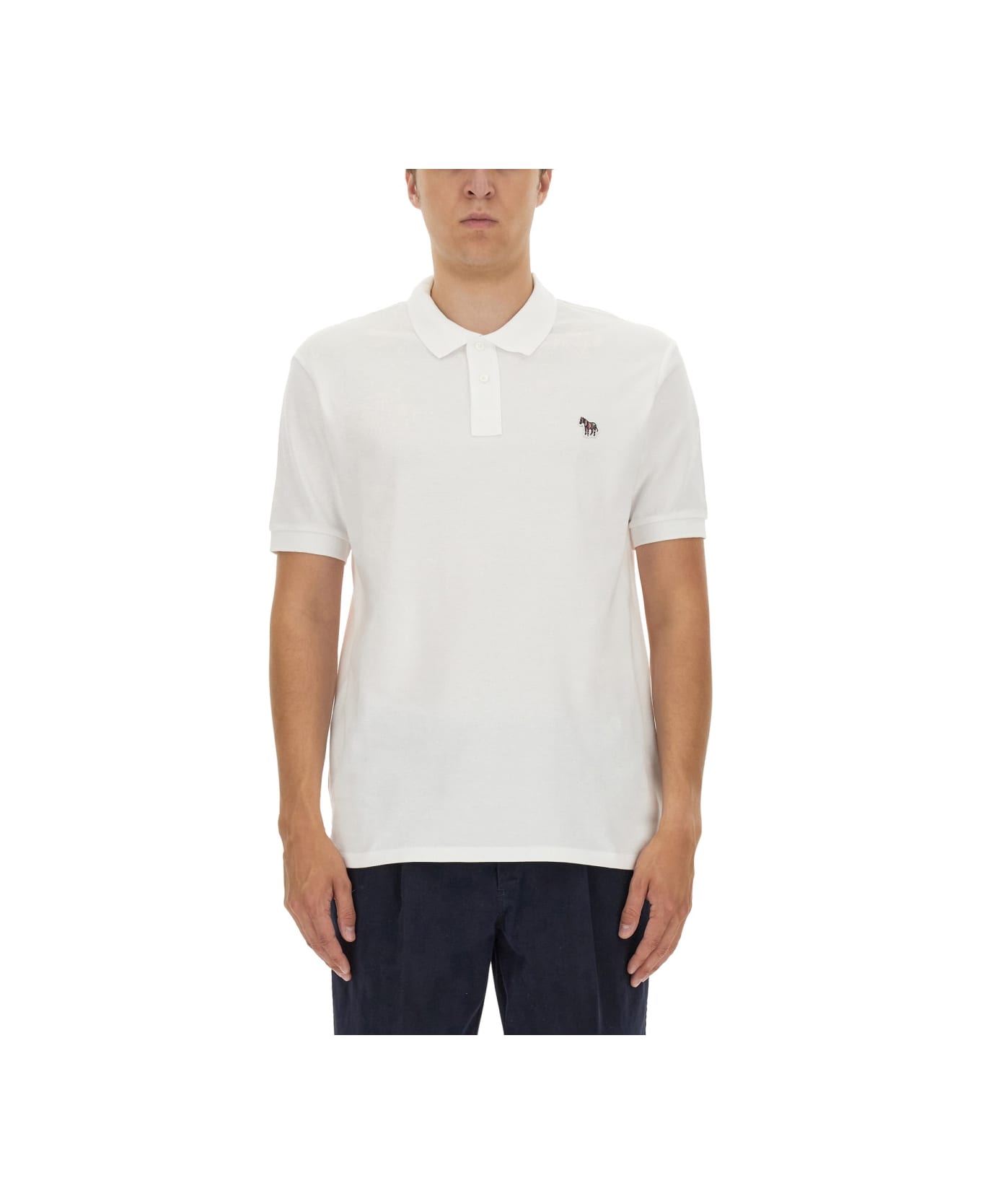 PS by Paul Smith Polo Shirt With Zebra Patch - WHITE