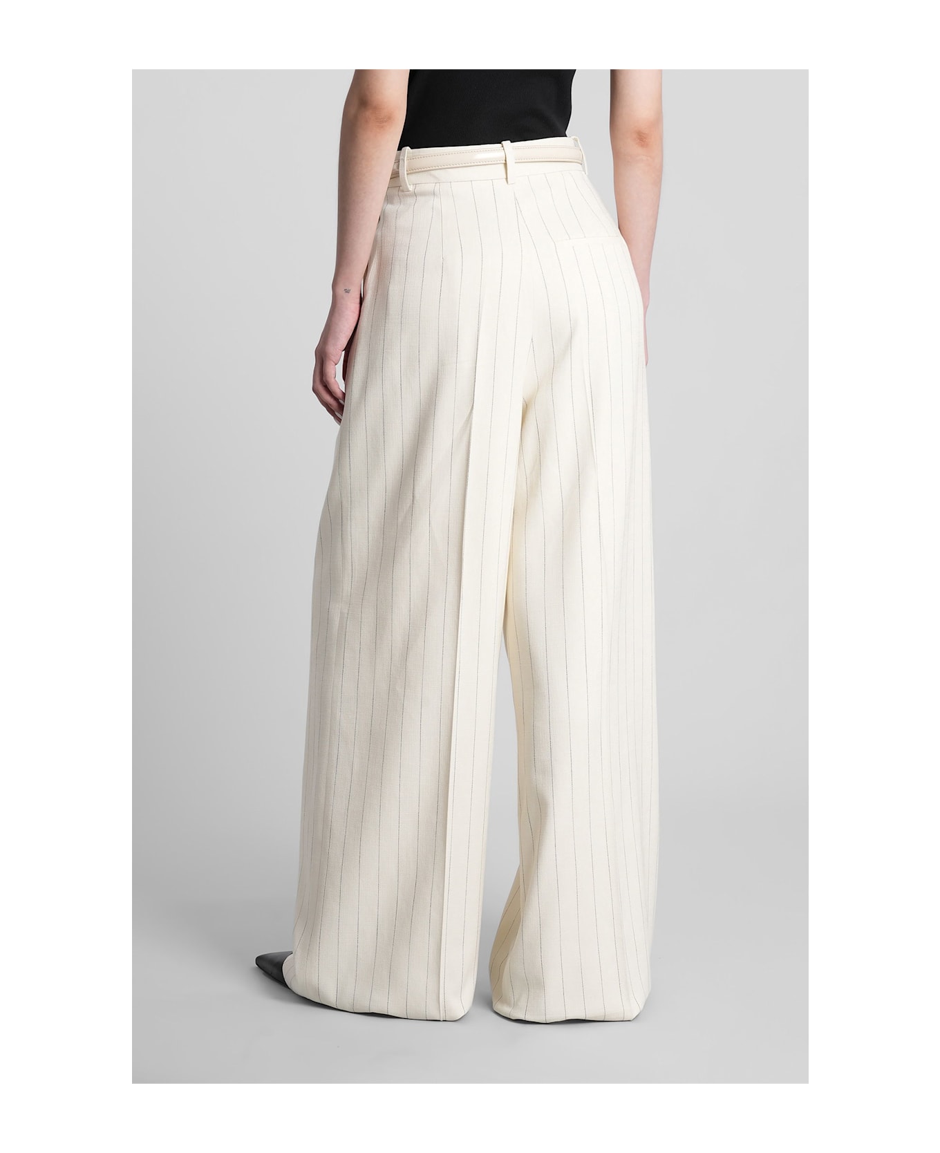 Anine Bing Lou Pants In Beige Viscose - beige