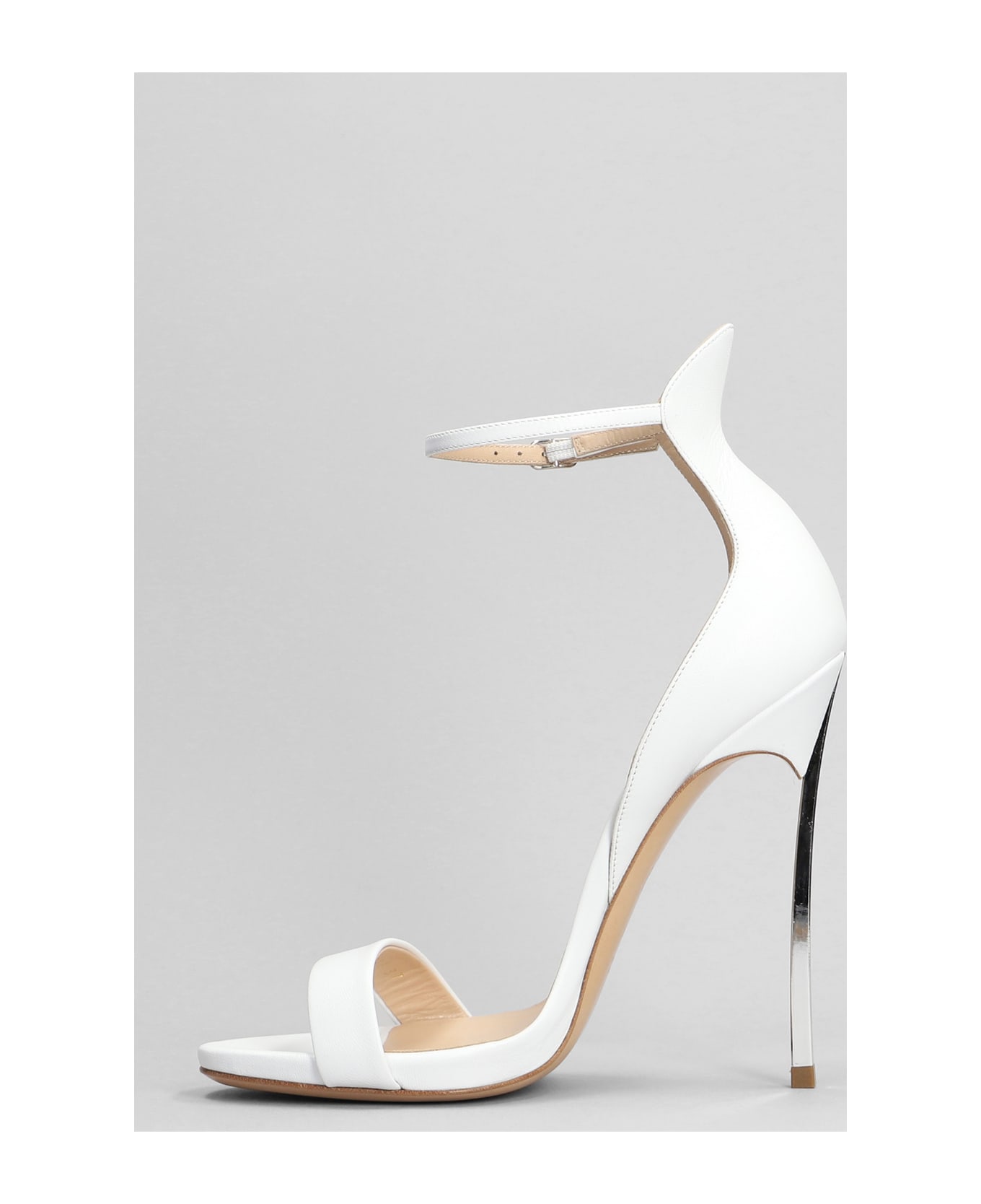 Casadei Blade Sandals In White Leather - white