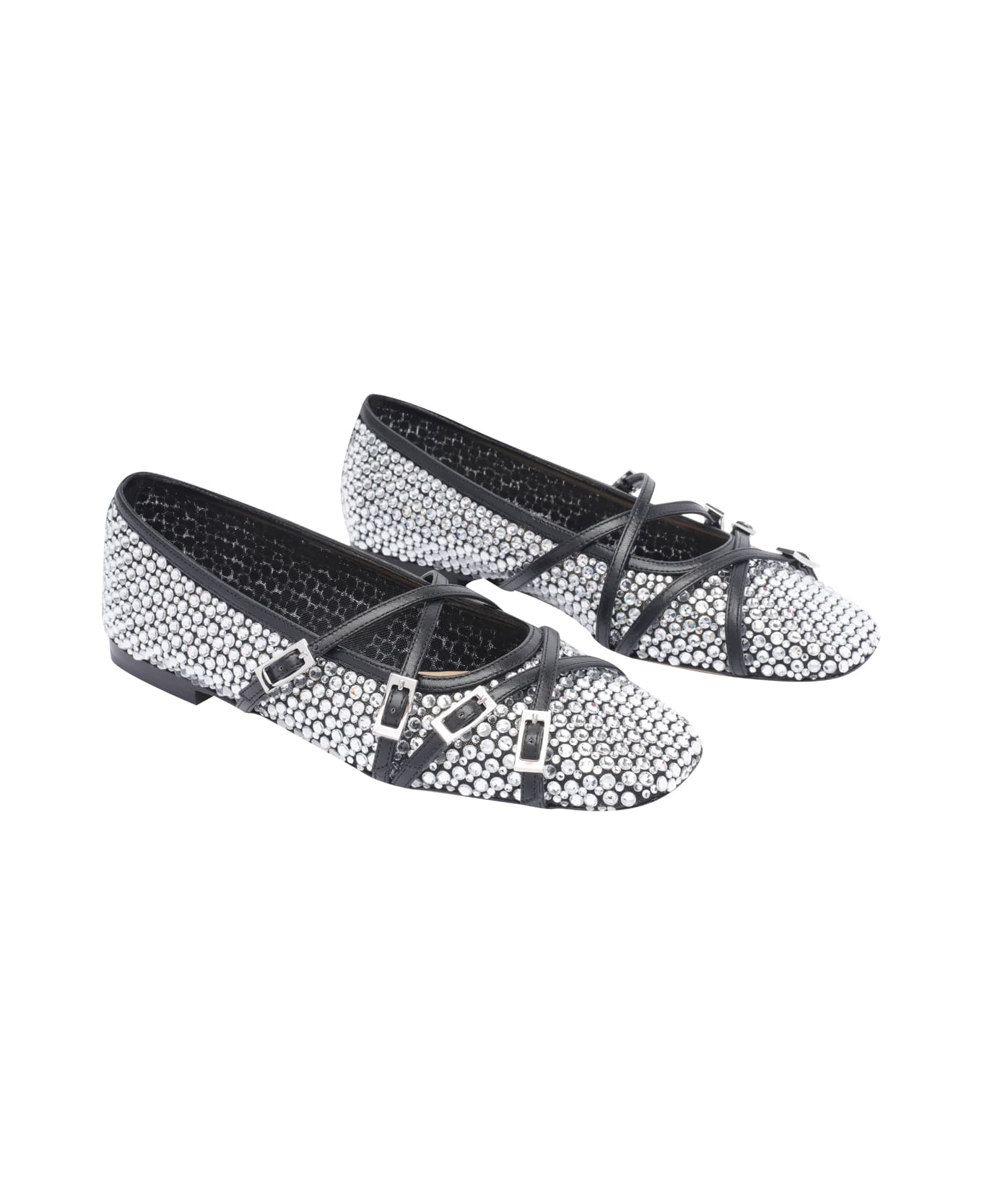 Mach 
Mach Crystal Net Flats - Black