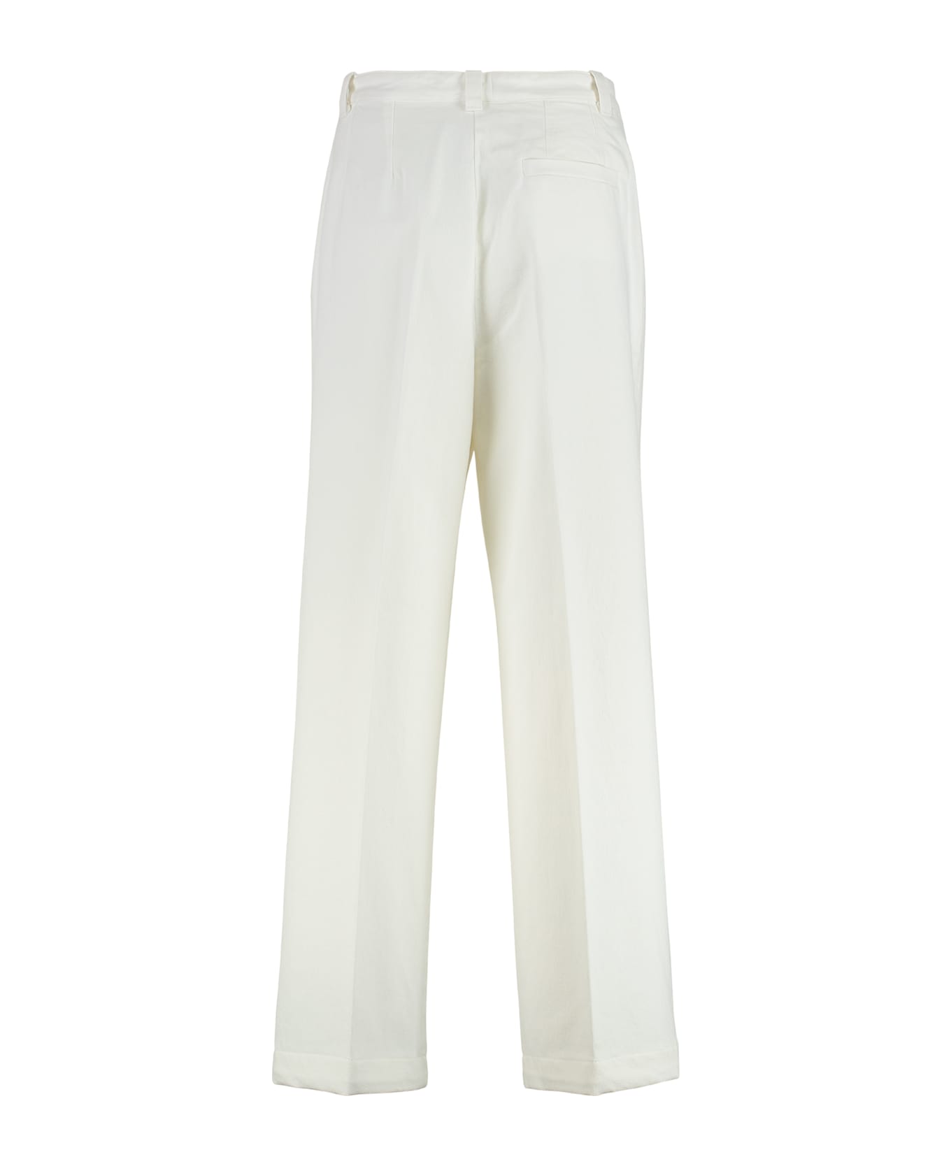 A.P.C. Tressie Cotton Blend Wide Leg Trousers - White