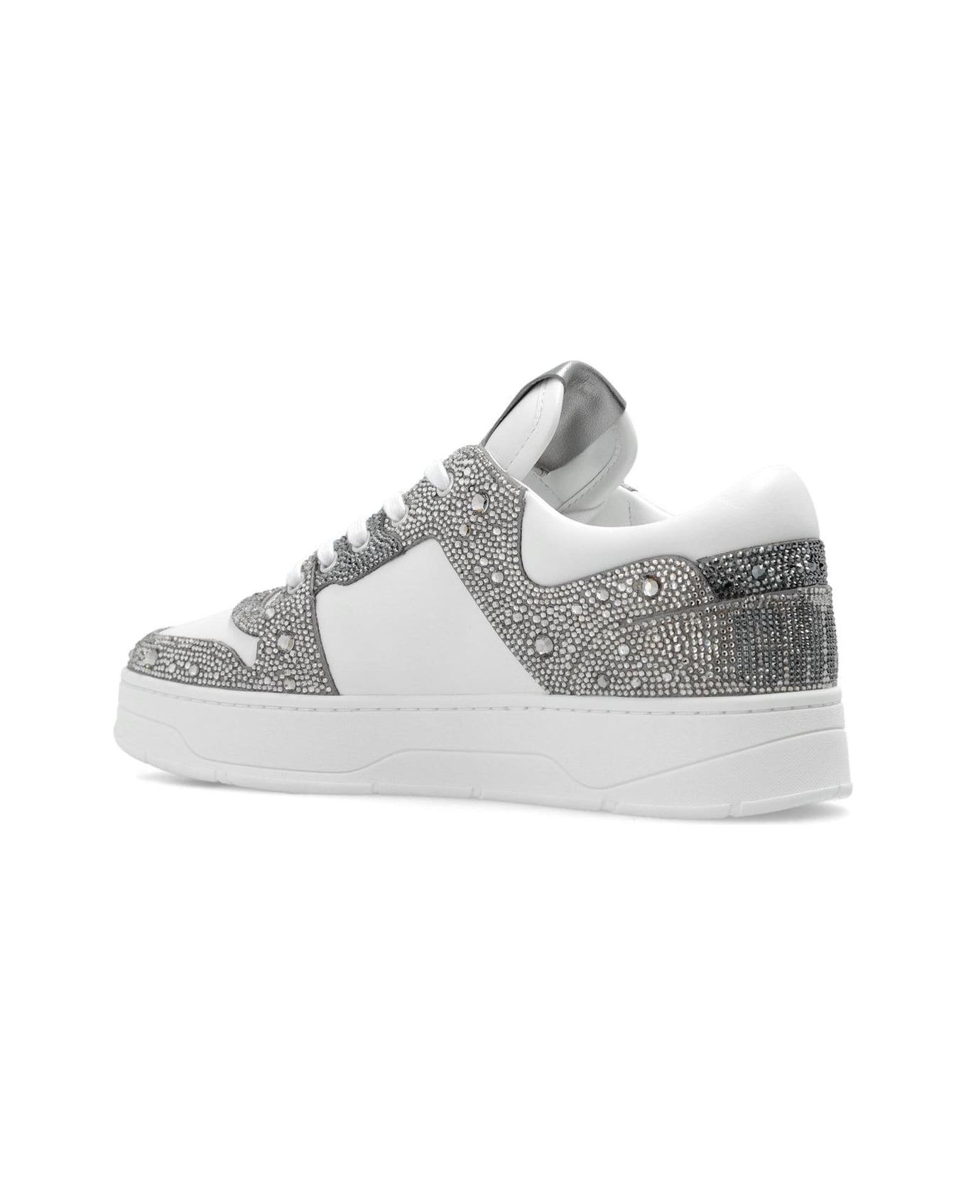 Jimmy Choo Florent/m Low-top Sneakers - WHITE/SILVER