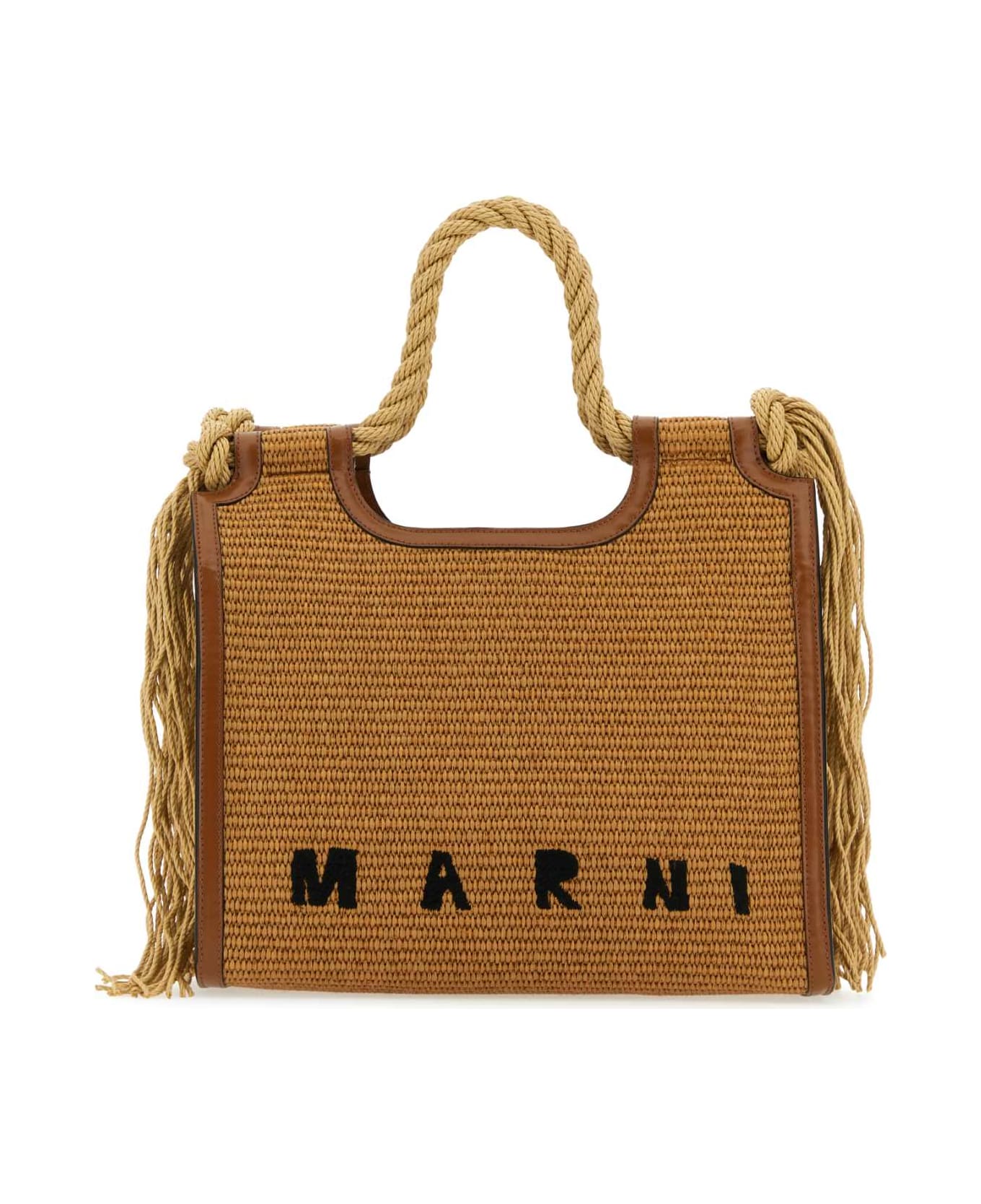 Marni Raffia Marcel Shopping Bag - RAWSIENNA