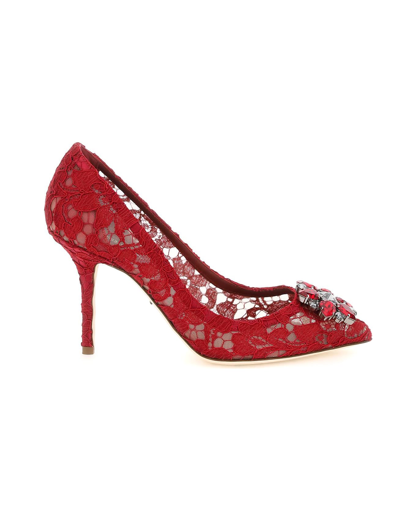 Dolce & Gabbana Charmant Lace Bellucci Pumps - ROSSO SCURO (Red)