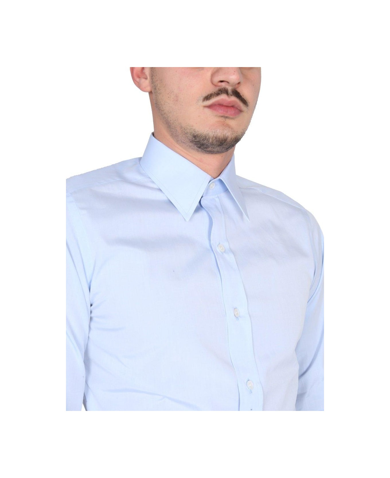 Tom Ford Buttoned Long-sleeved Shirt - AZURE