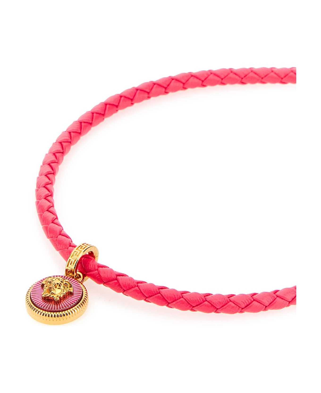 Versace Dark Pink Leather Necklace - 1PO2V