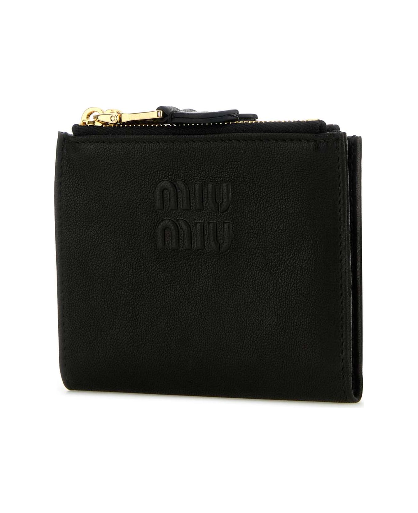 Miu Miu Black Leather Wallet - NERO