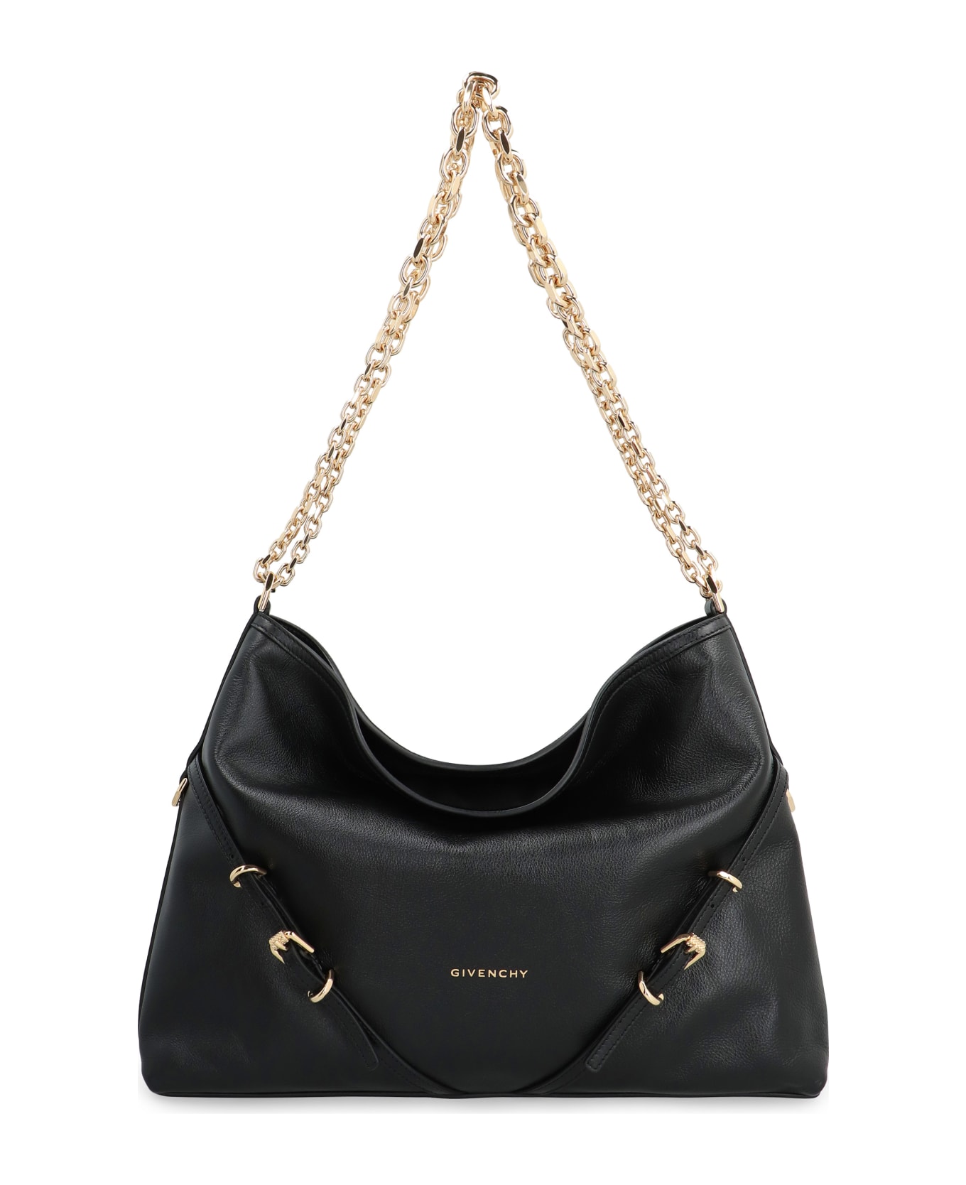 Givenchy Voyou Chain Leather Shoulder Bag - black トートバッグ