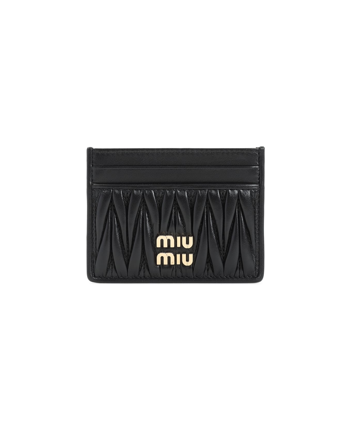 Miu Miu Logo-lettering Cardholder - Nero