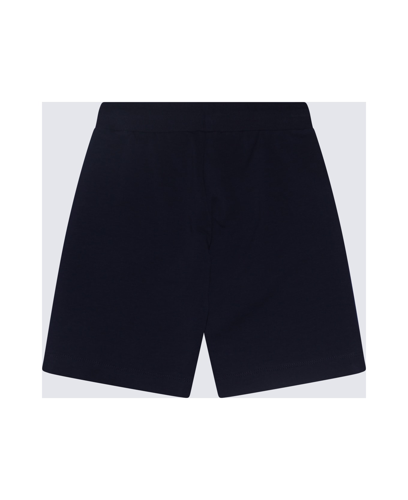 Moschino Navy Blue And White Cotton Blend Track Shorts - Blue
