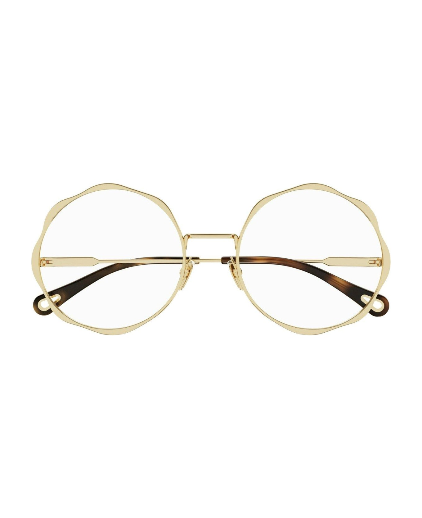 Chloé Eyewear Round Frame Glasses - 001 gold gold transparent