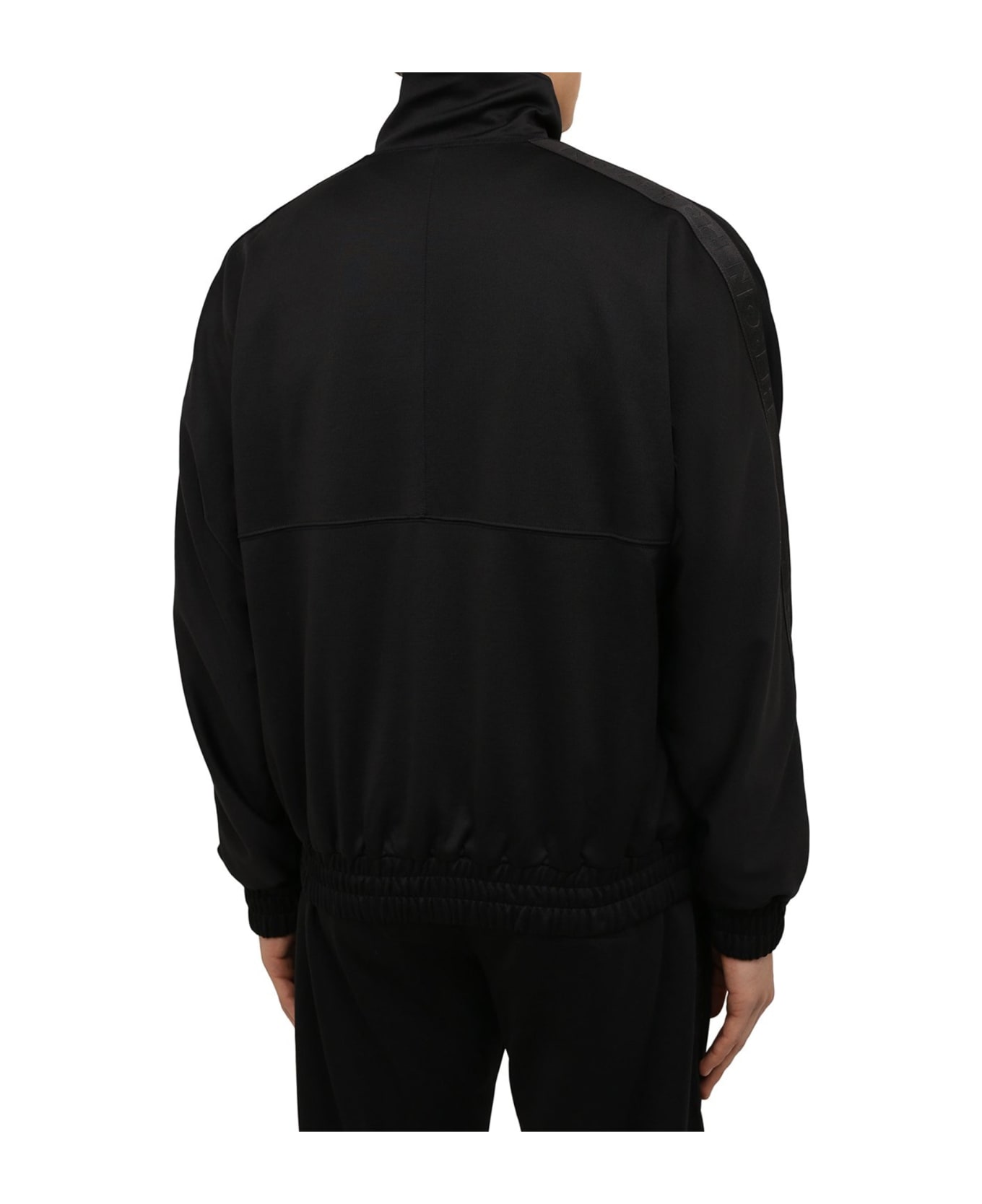 HERON PRESTON Hooded Zipped Sweatshirt - Black