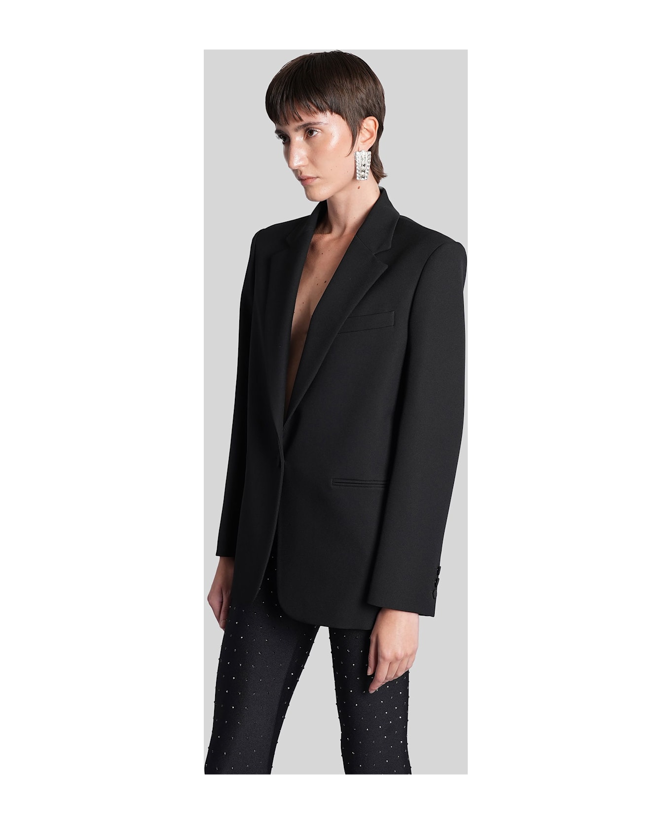 The Andamane Guia Blazer In Black Polyester - black