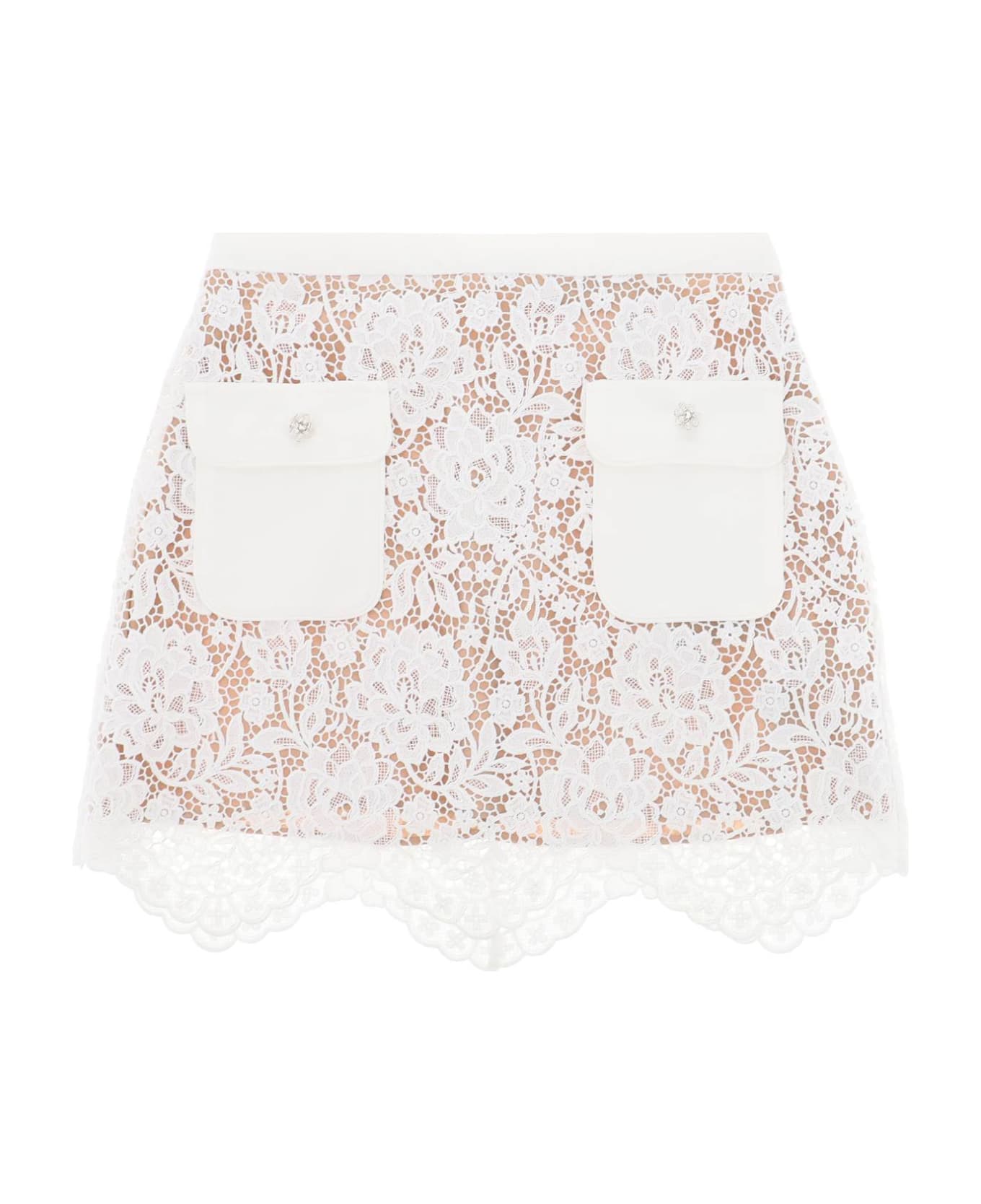 self-portrait Lace Skirt - White