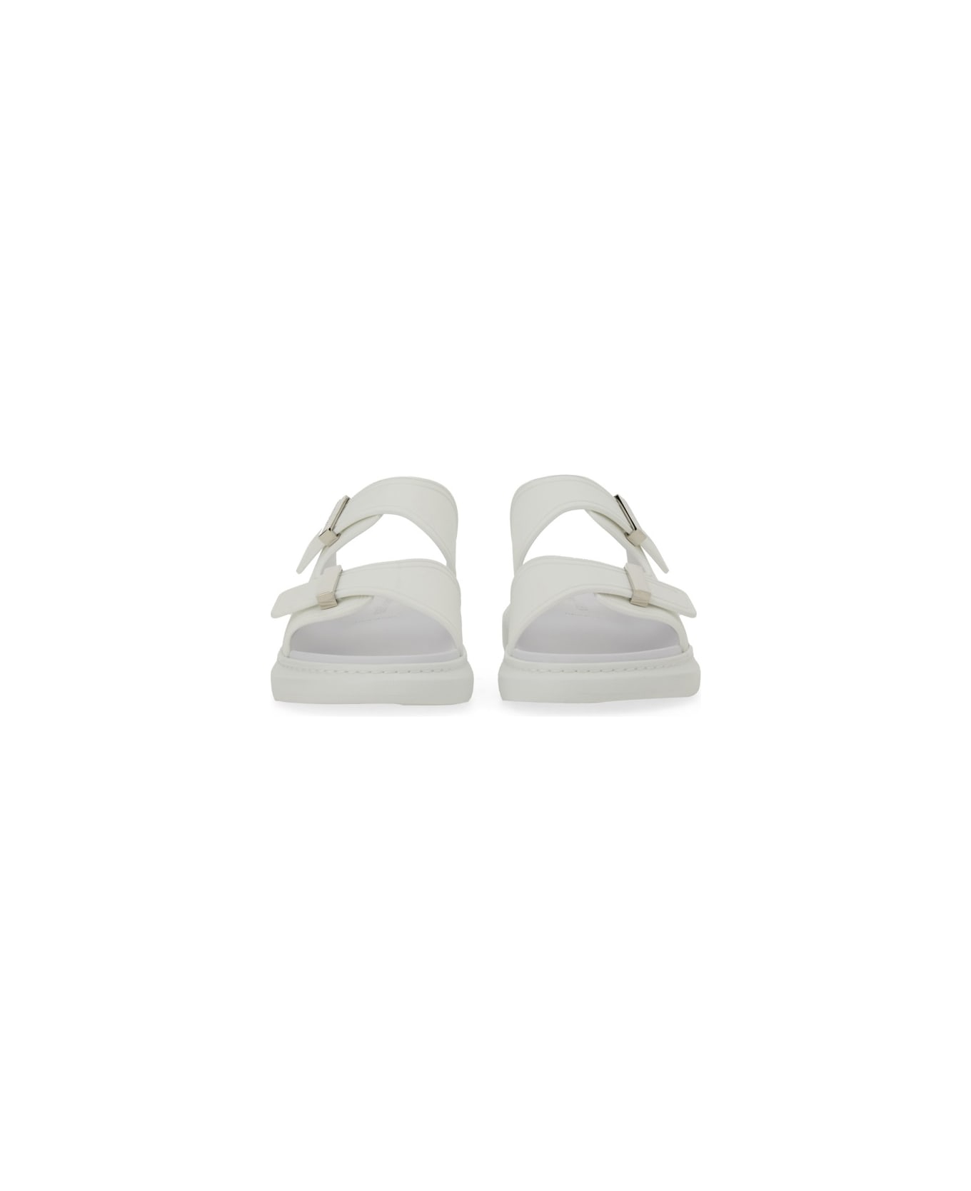Alexander McQueen Hybrid Double Buckle Sandal - SILVER