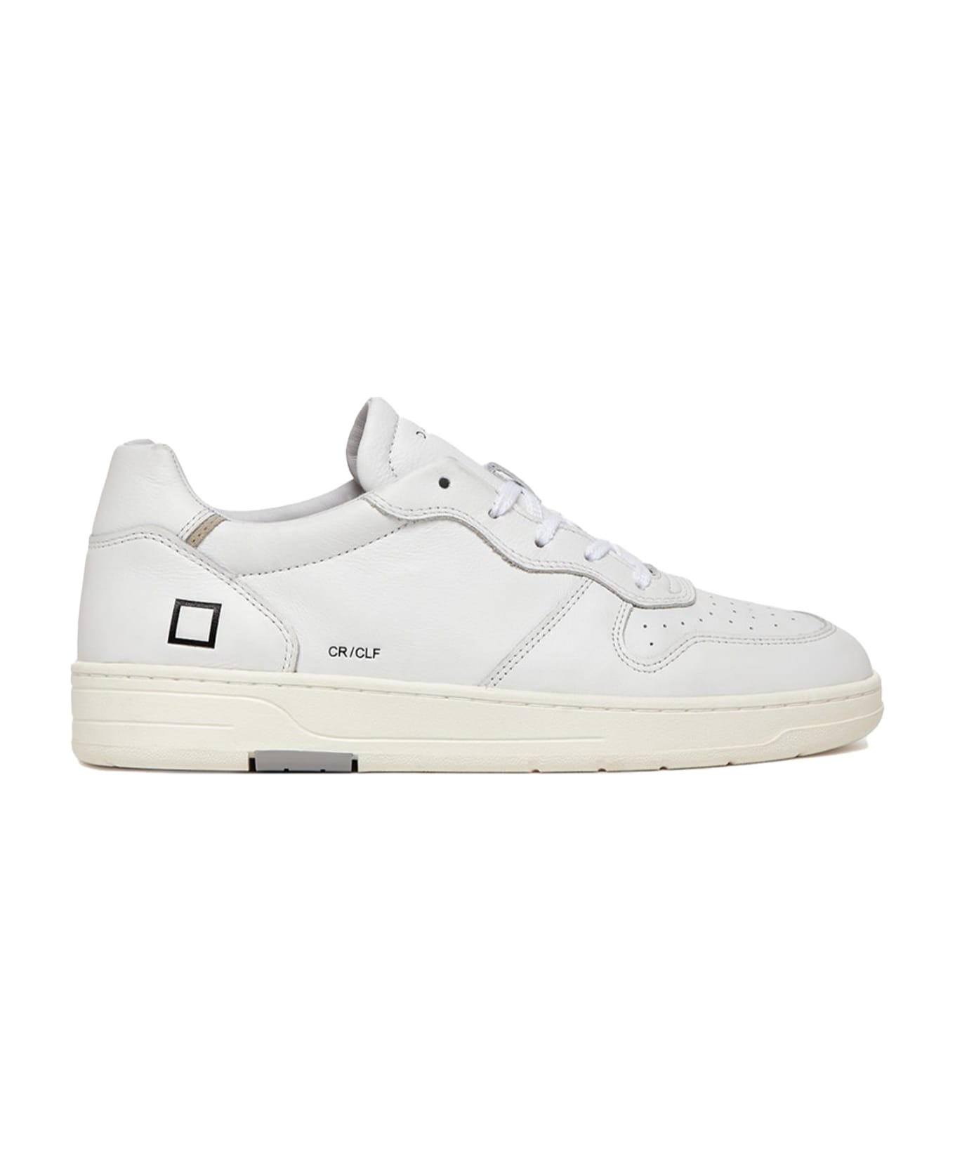 D.A.T.E. Court Men's White Leather Sneaker - WHITE スニーカー