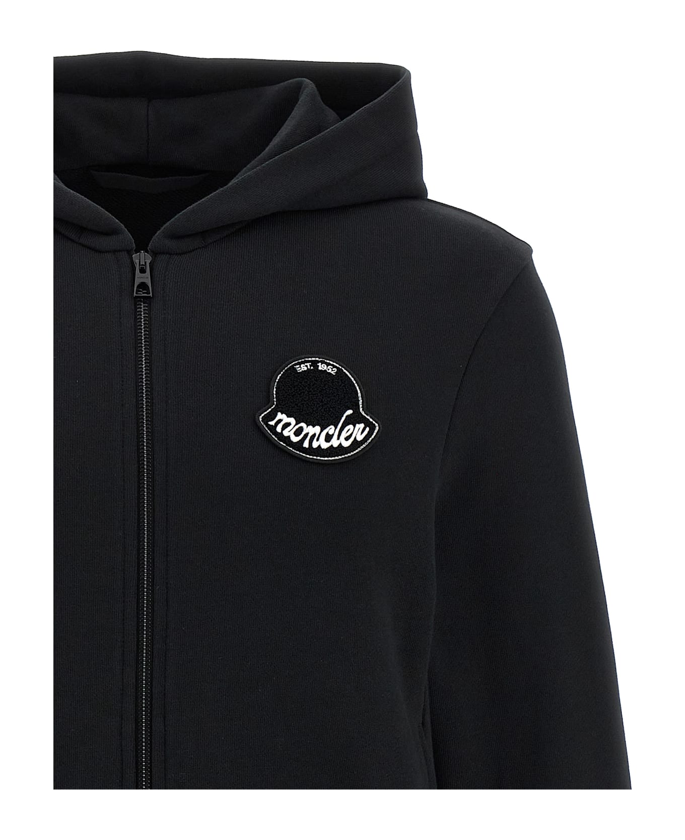 Moncler Logo Patch Hoodie - Black  
