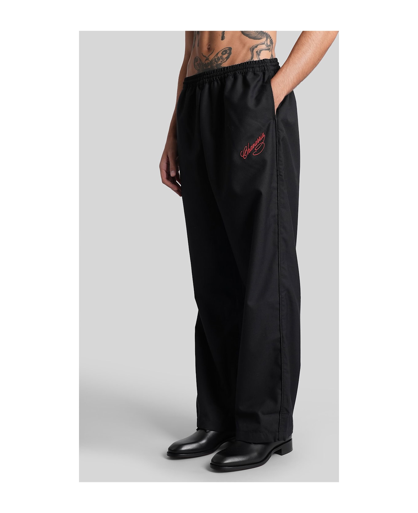 Willy Chavarria Ruff Rider Pant Pants In Black Wool - black ボトムス