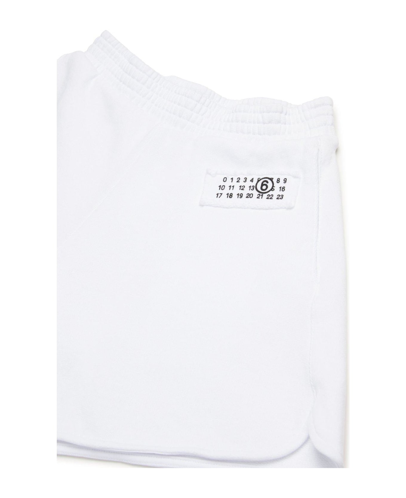 MM6 Maison Margiela Numeric Logo Patch Track Shorts - Bianco