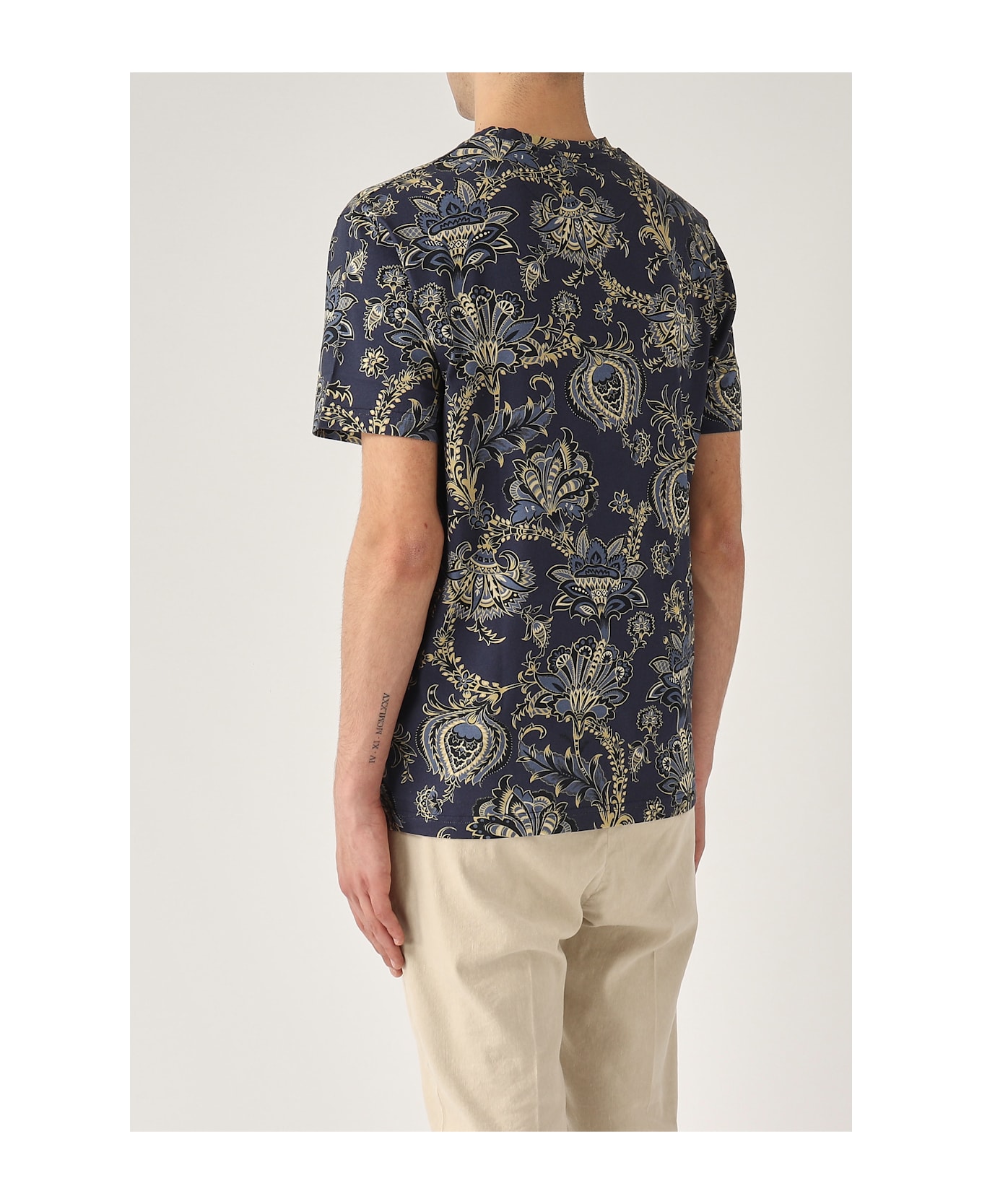 Etro T-shirt Roma Fantasia M/c T-shirt - NAVY
