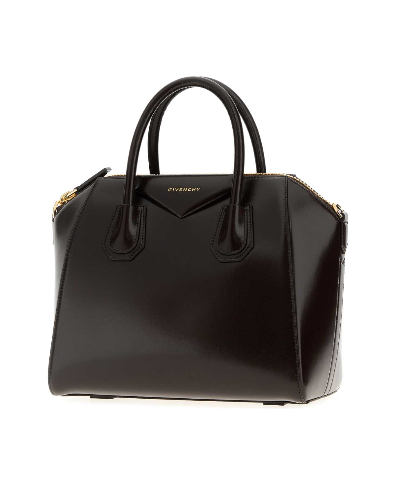 Givenchy Chocolate Leather Small Antigona Handbag - CHOCOLATE