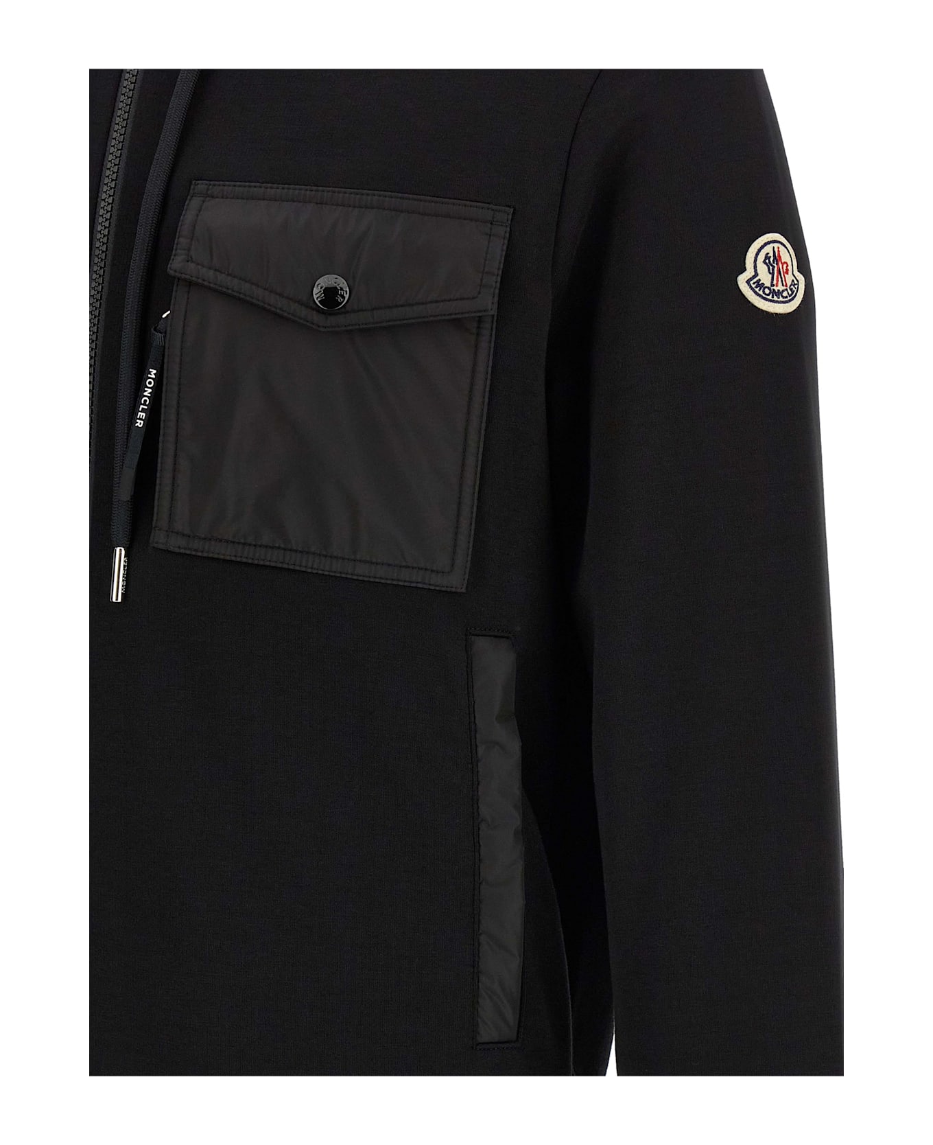 Moncler Nylon Insert Hoodie - Black  