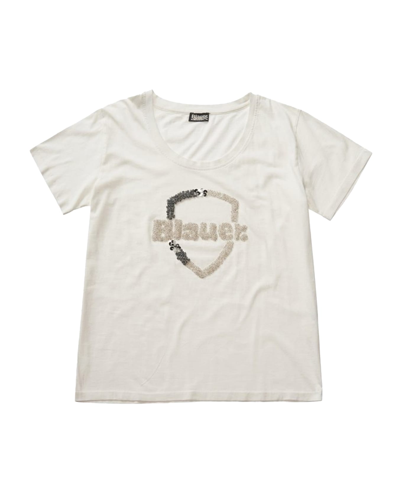 Blauer White Jersey T-shirt - BIANCO NEVE