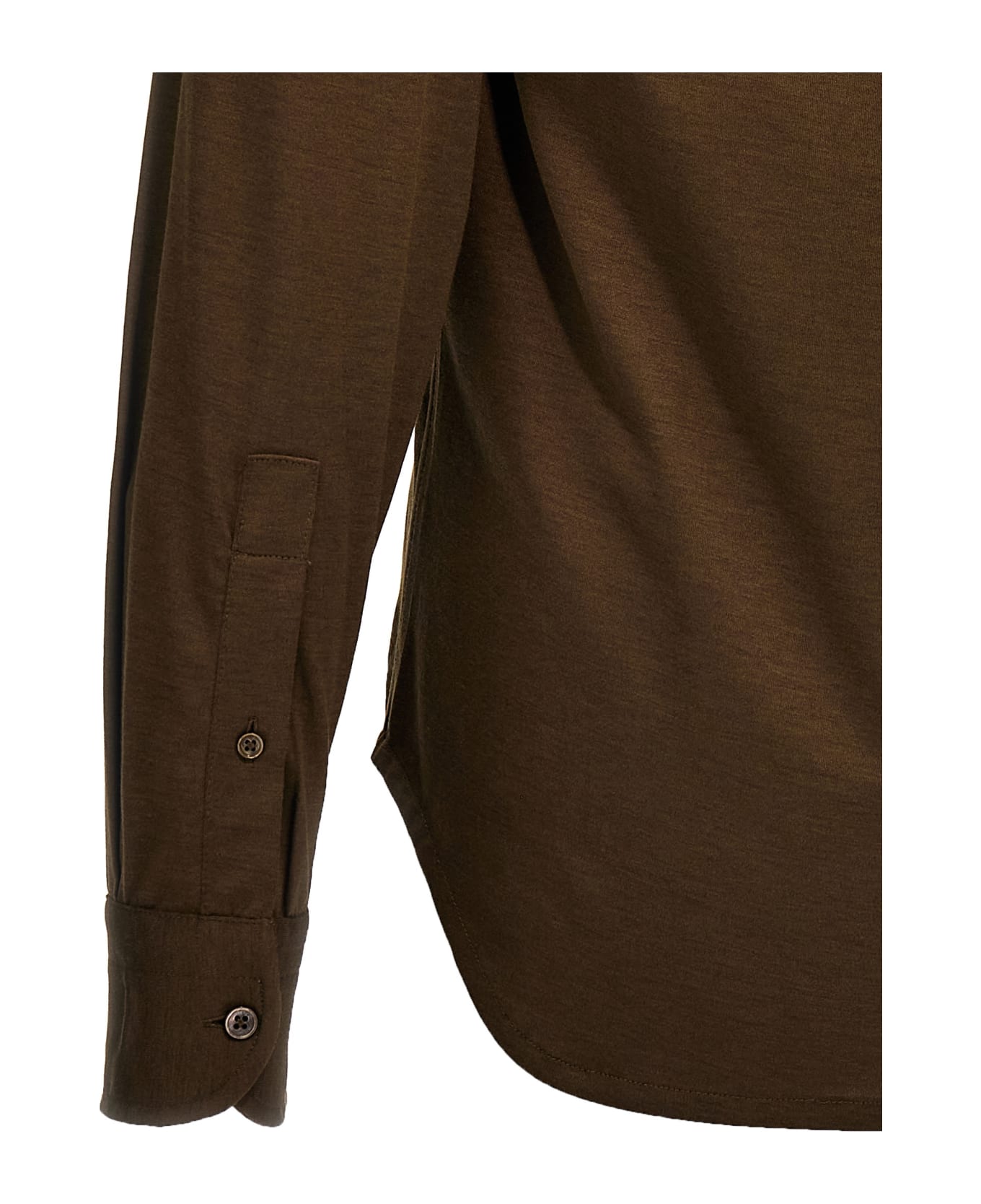 Tom Ford Silk Blend Shirt - Brown