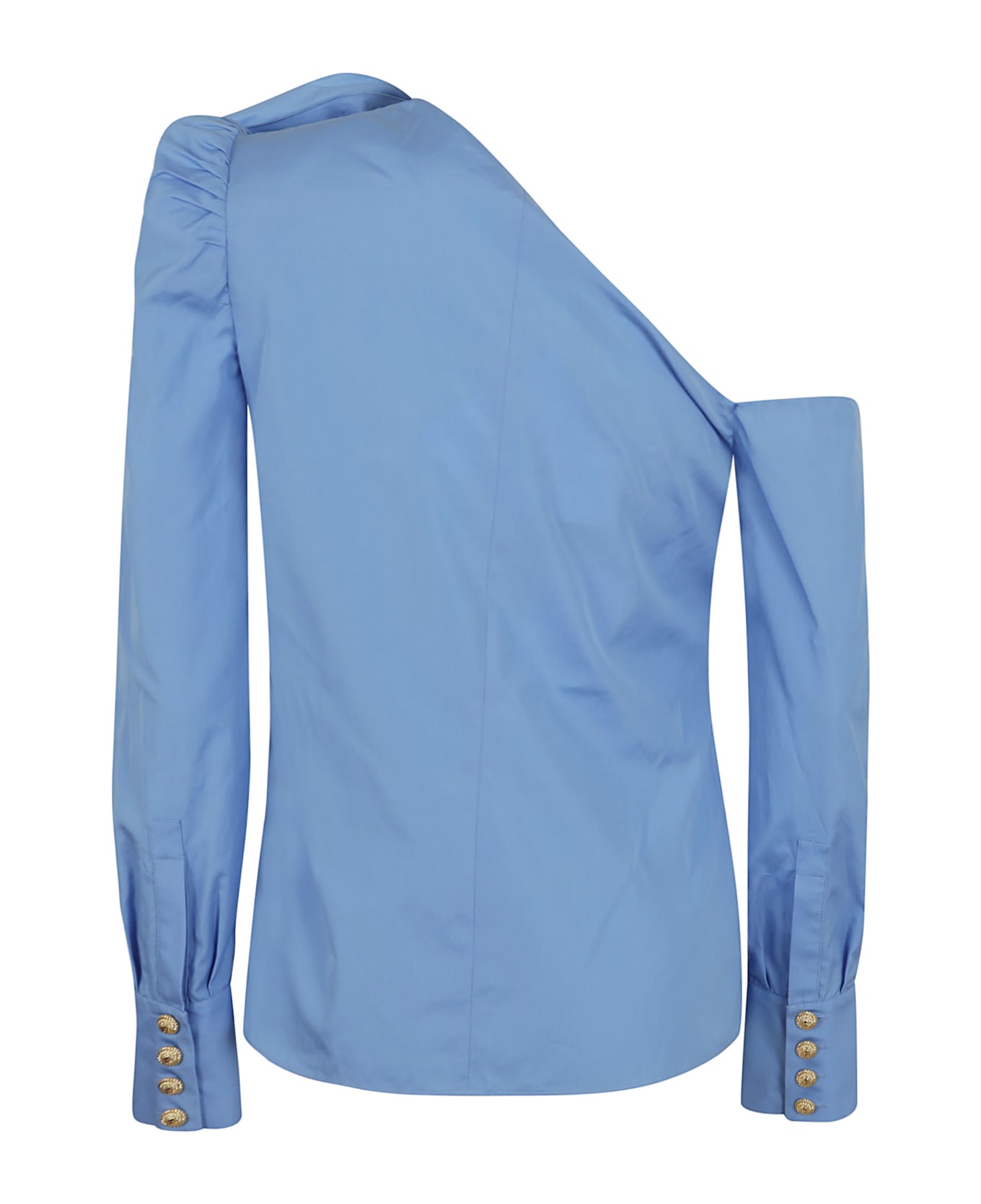 Balmain Large Rose Popeline Shirt - Dm Bleu Ciel