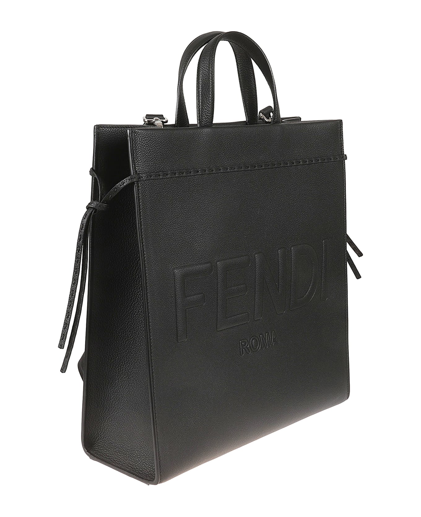 Fendi Go To Shopper Crossbody Bag - Black/Palladio