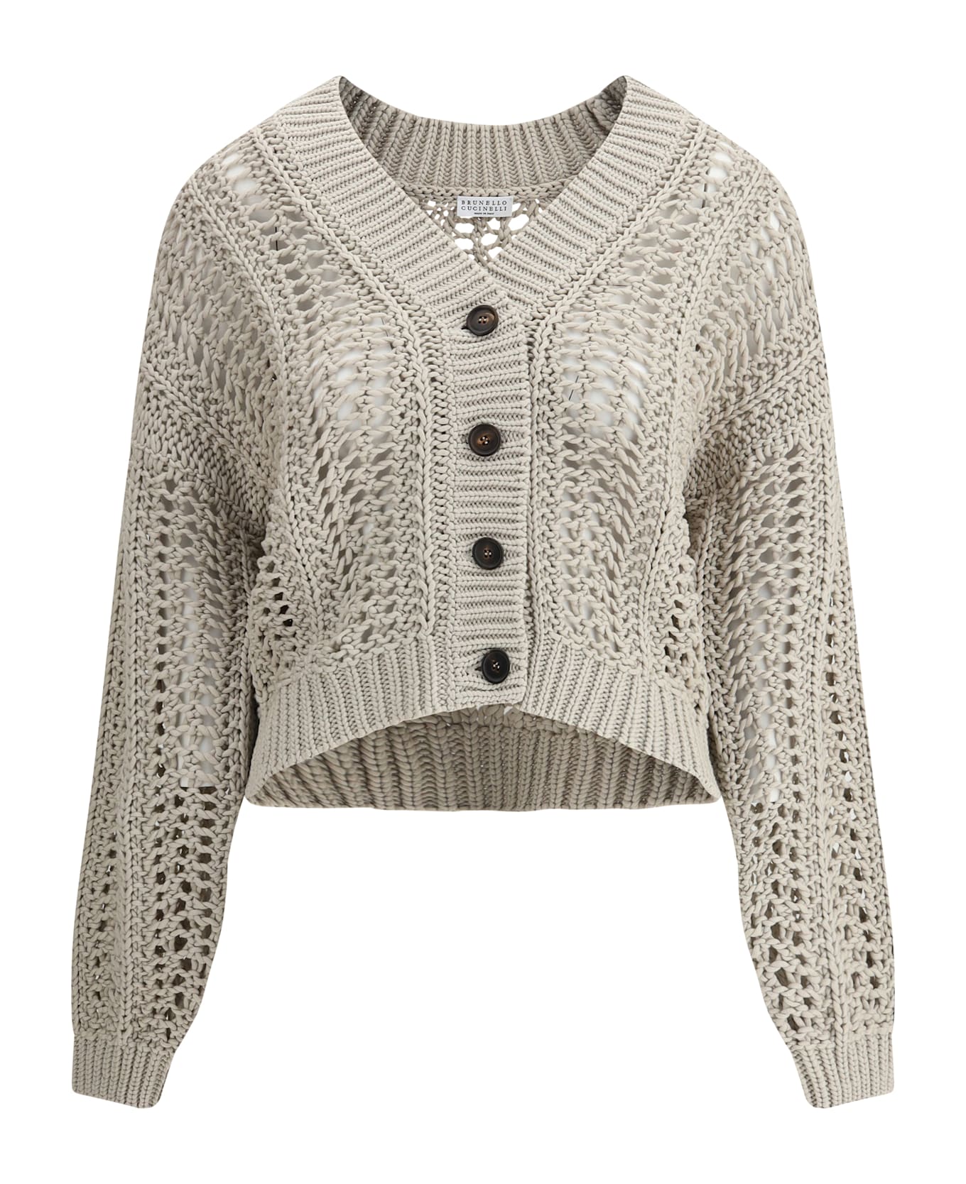 Brunello Cucinelli Cardigan In Perforated Knit