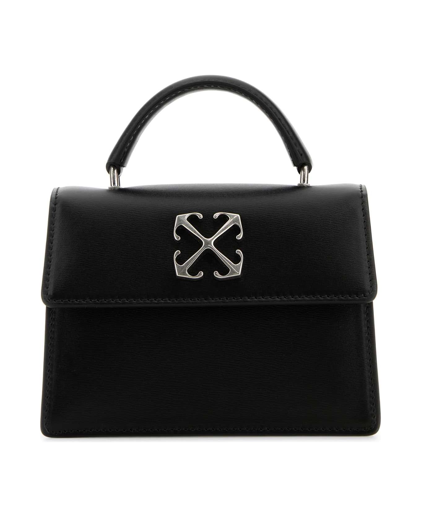 Off-White Black Leather Jitney Handbag - BLACKSIL