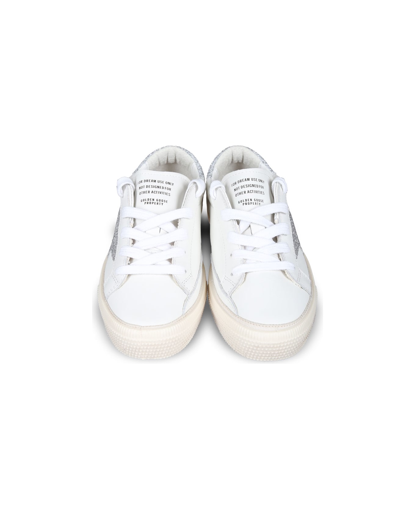 Golden Goose White Suepr Star Sneakers For Girl With Star - White