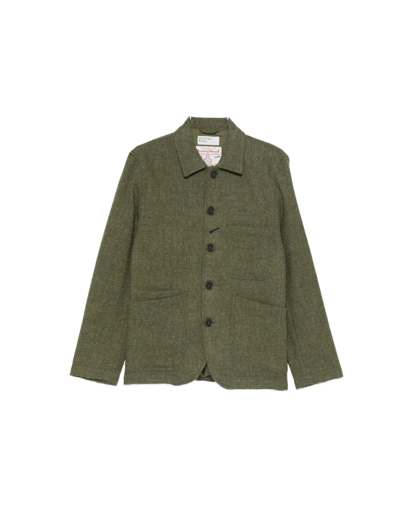Universal Works Harris Tweed Plaid Bakers C Jacket - Green