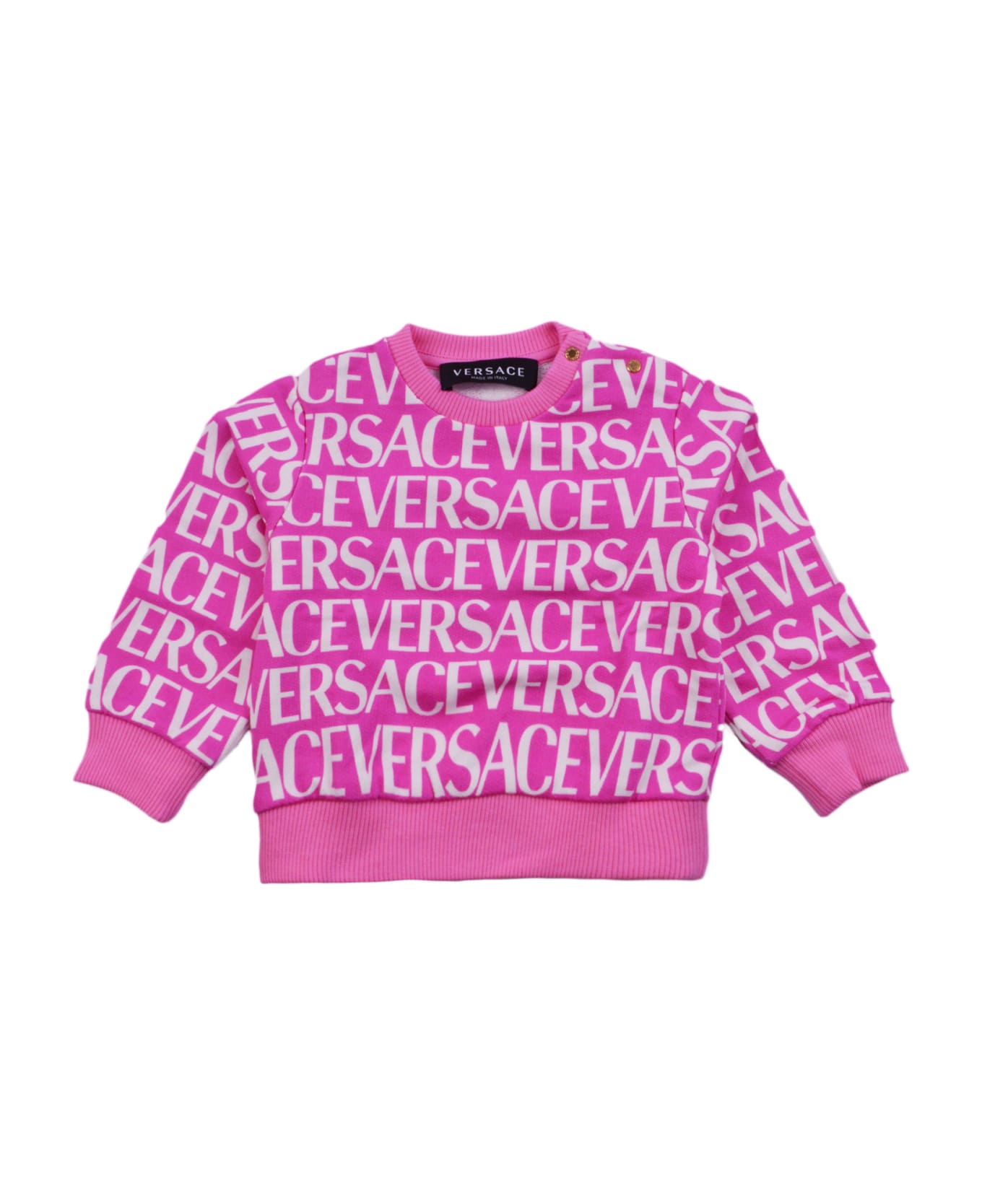 Versace Cotton Sweatshirt With Print - Rose