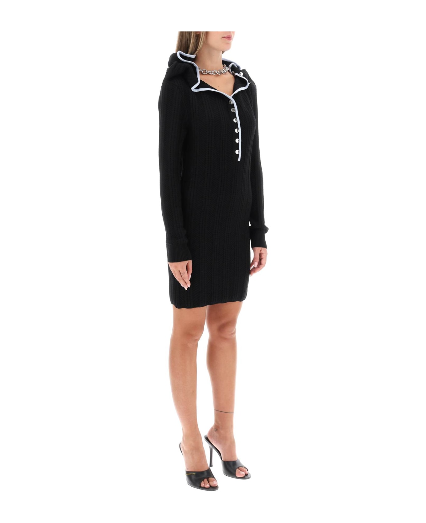 Y/Project Merino Wool Dress With Necklace - EVERGREEN BLACK (Black)