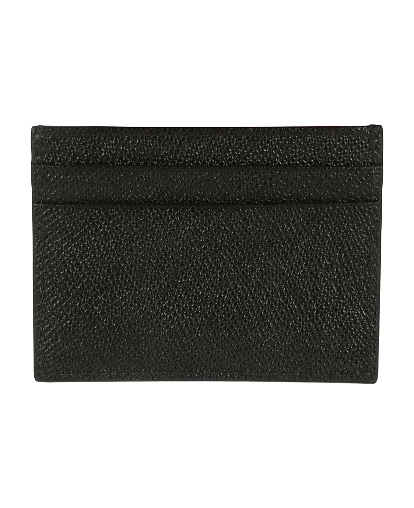 Dolce & Gabbana Logo Plaque Grained Leather Card Holder - Black