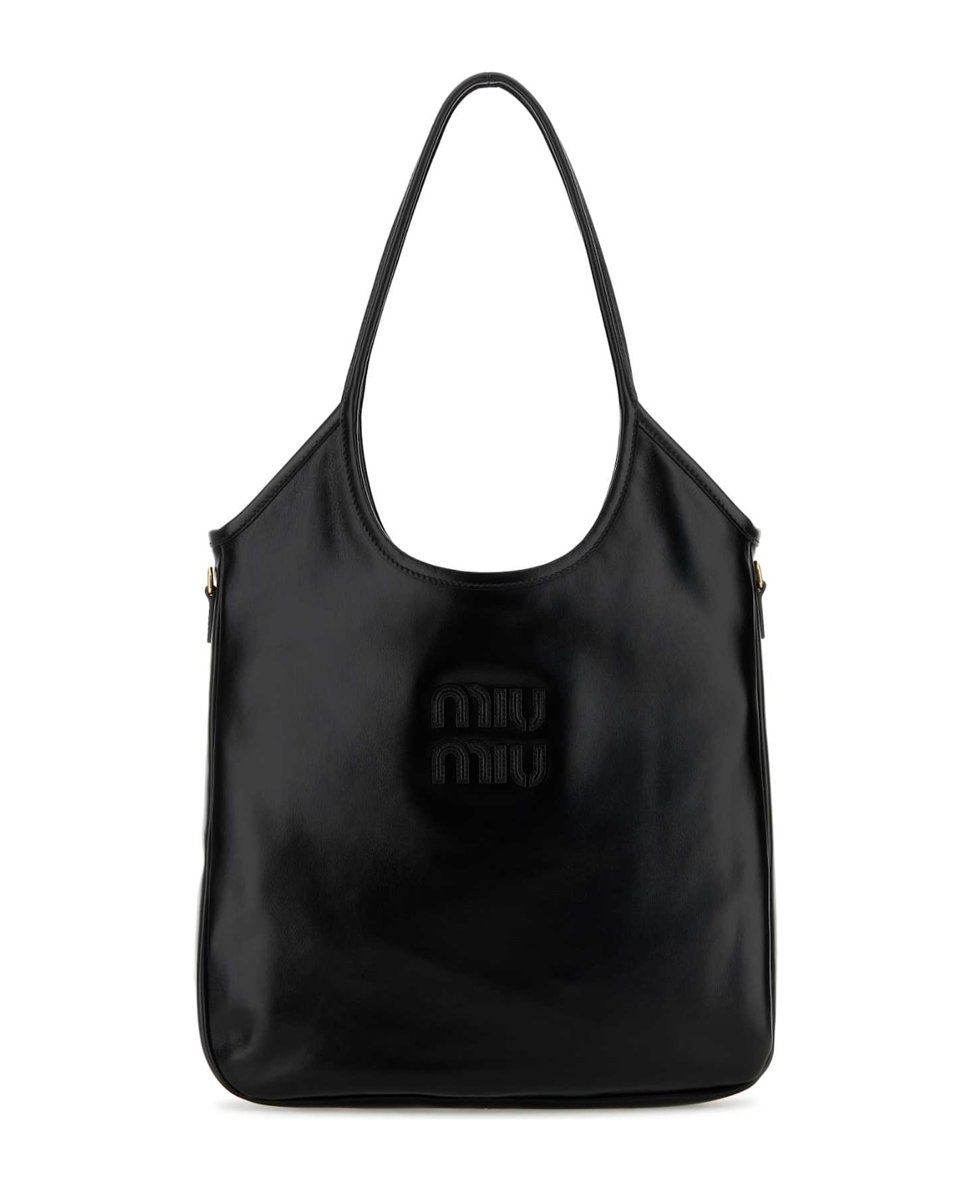 Miu Miu Black Leather Shopping Bag - Nero