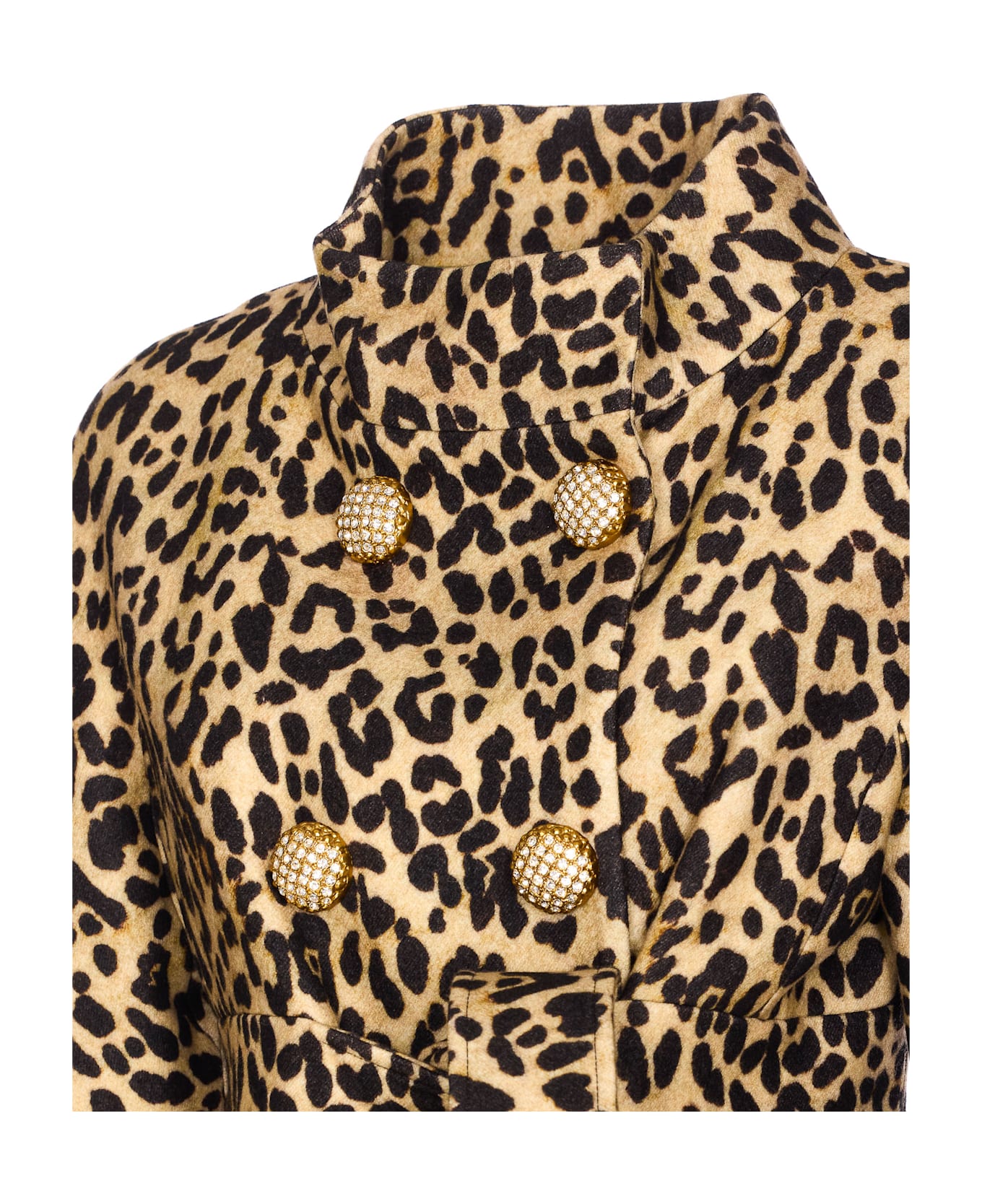 Valentino Garavani Animalier Print Cloth Coat - Brown