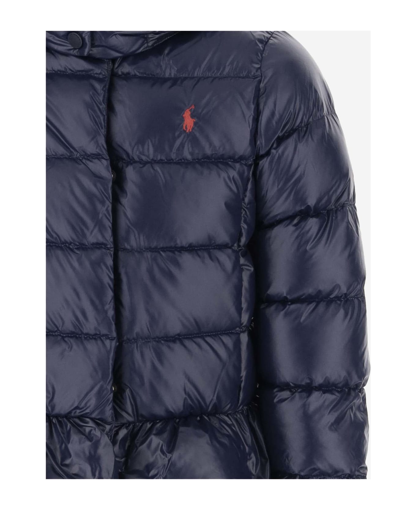Polo Ralph Lauren Nylon Down Jacket With Logo - Blue コート＆ジャケット