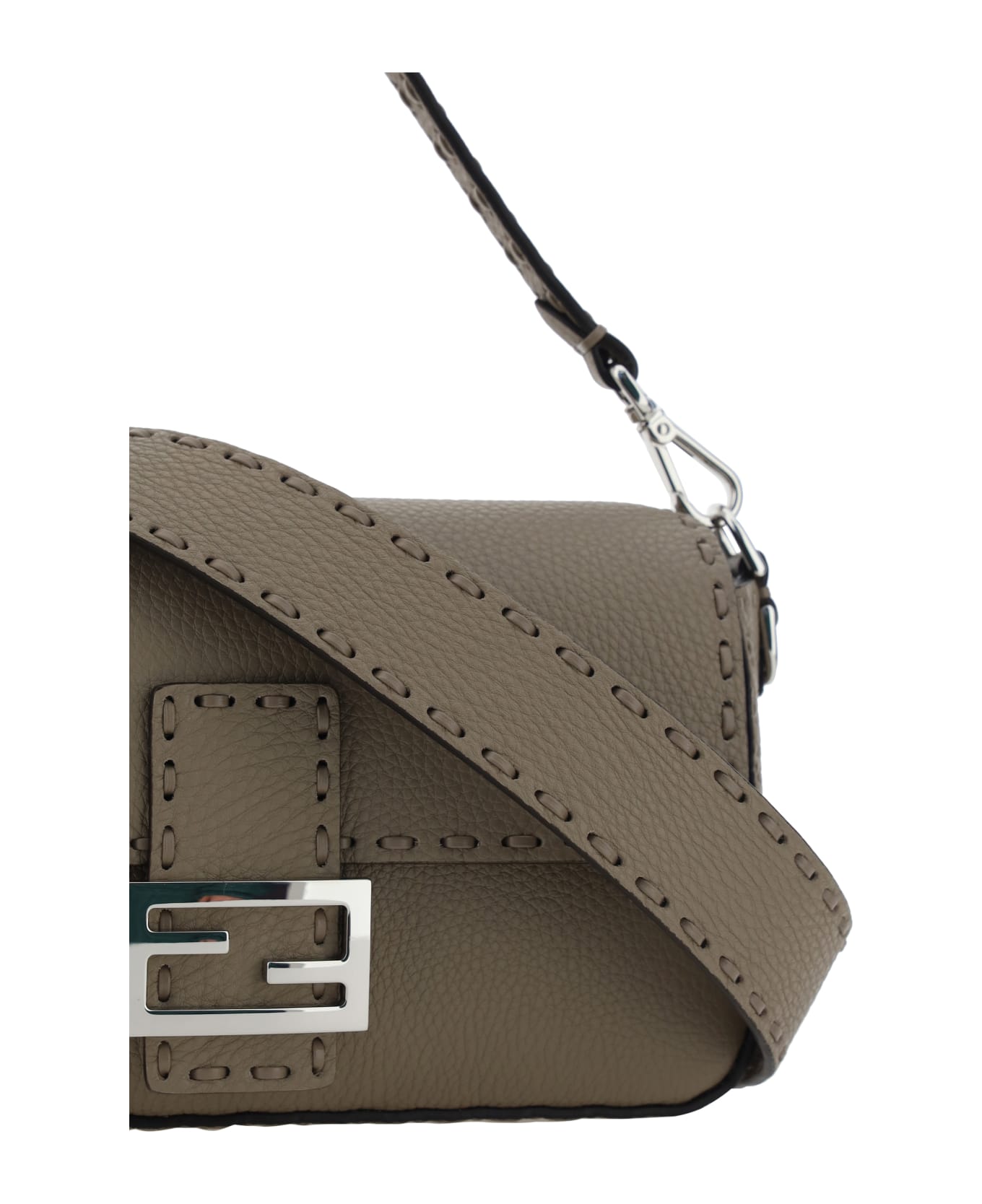 Fendi Baguette Logo Plaque Shoulder Bag - Corda+palladio