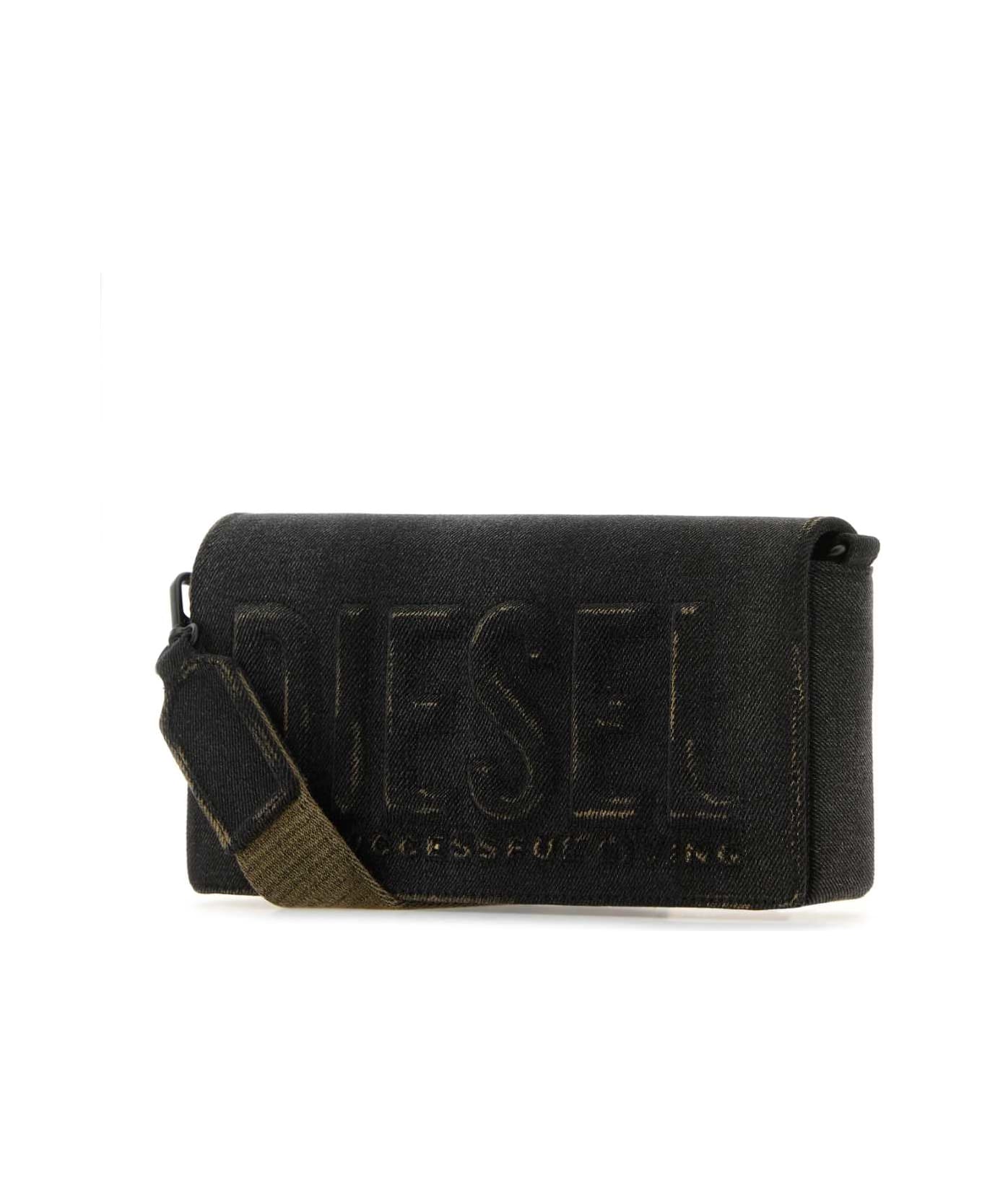 Diesel Black Denim M Biscotto Crossbody Bag - T8013