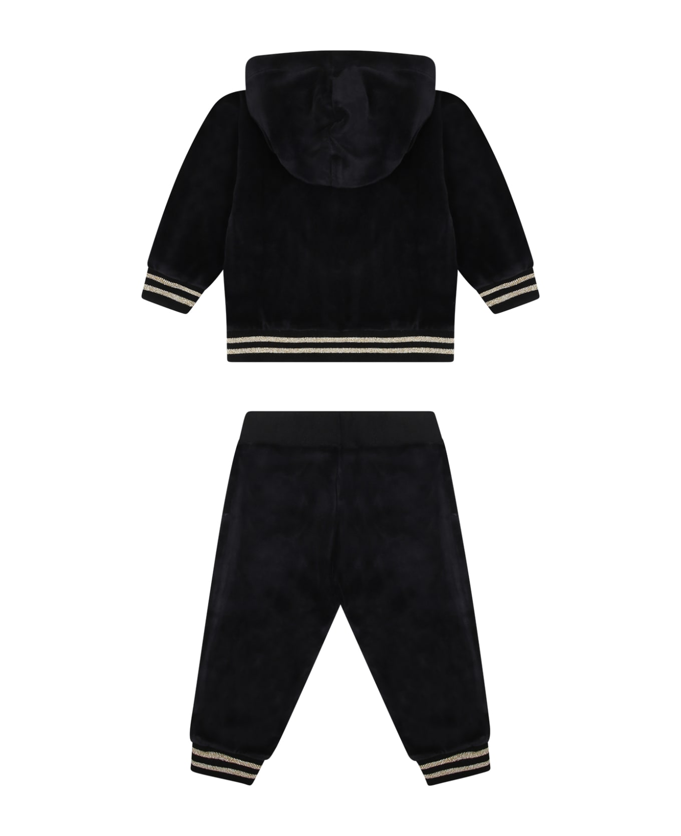 Moschino Black Brushed Cotton Set For Baby Girl - Black